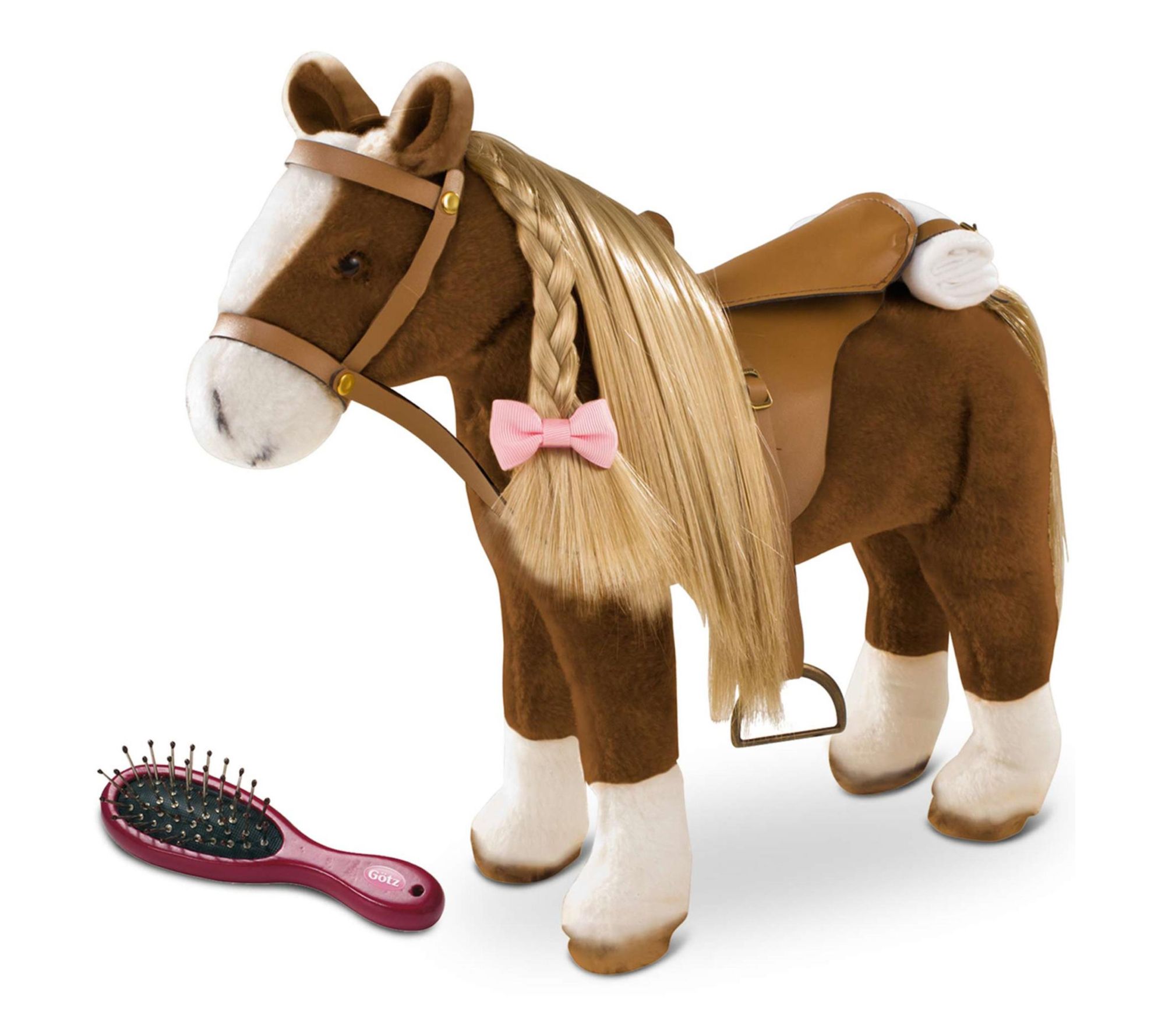 Gotz Big Plush Combing Horse with Saddle for 18in Dolls