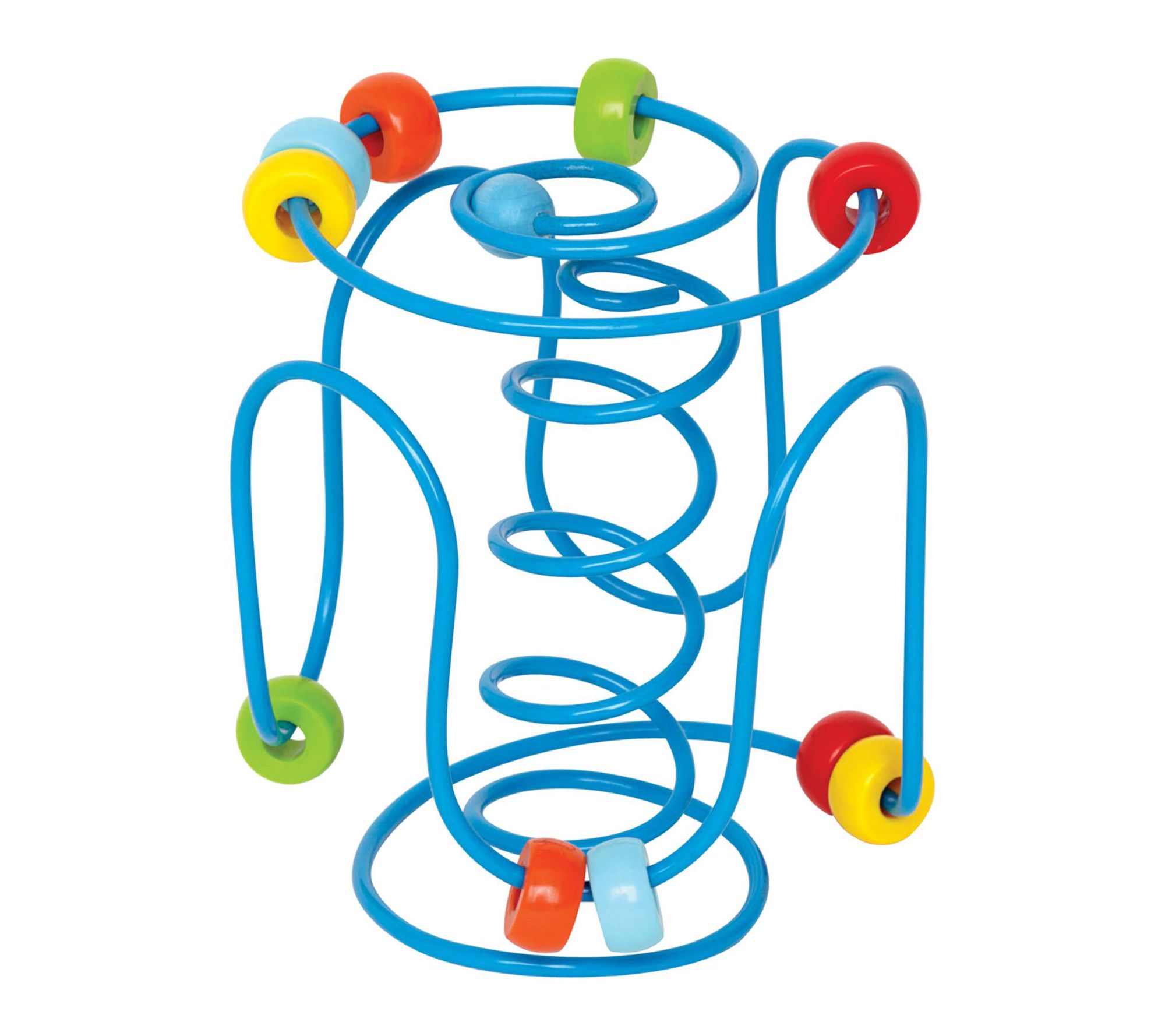 Hape Spring A Ling Wooden Beads & Blue Spiral Wire Maze