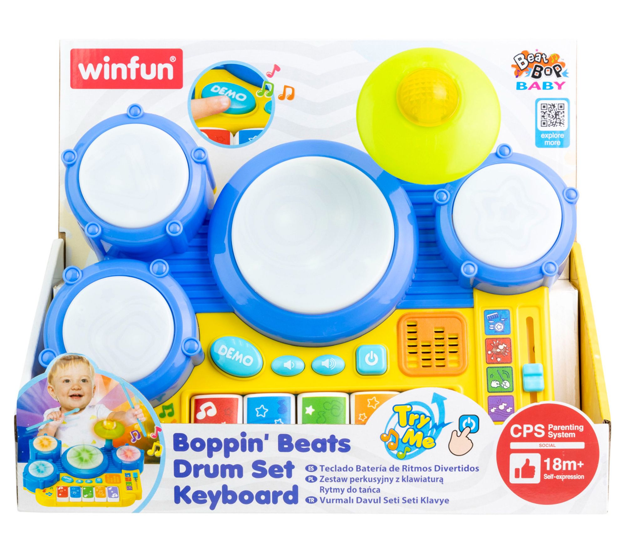 Winfun Boppin' Beats Toy Drum Set Keyboard