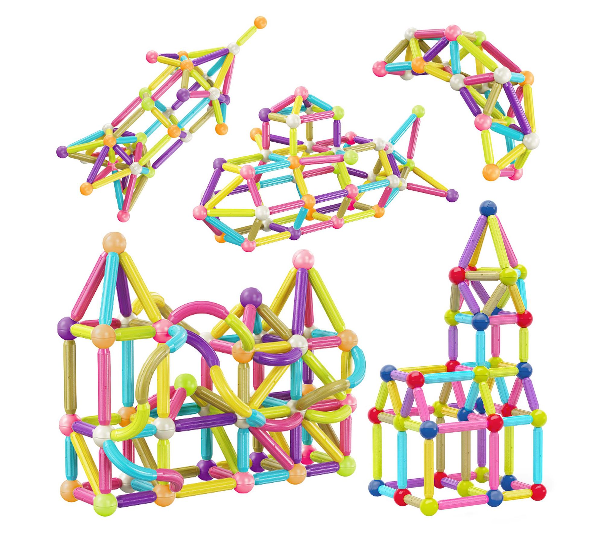 PicassoTiles 100 Piece Magnetic Stick BuildingBlock Set