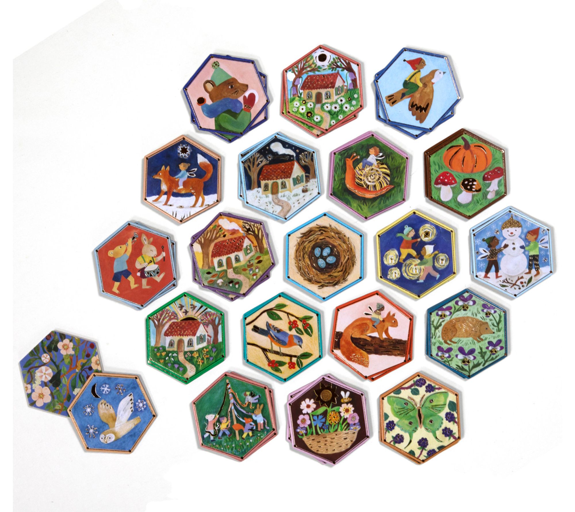 eeBoo Cottage Fairies Memory & Matching Tile Game