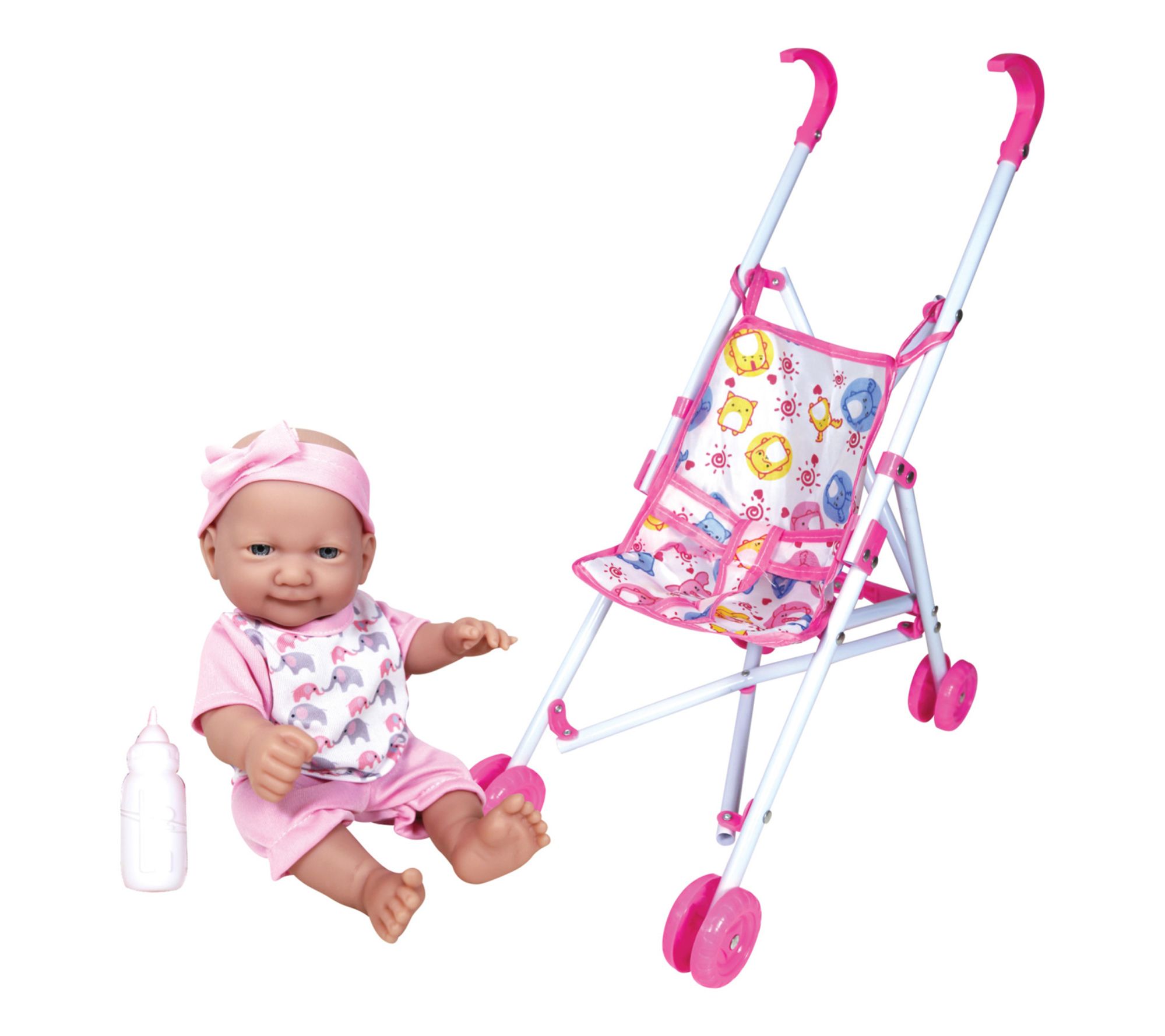 Lissi 10 inch Baby Doll and Umbrella Stroller Travel Playset