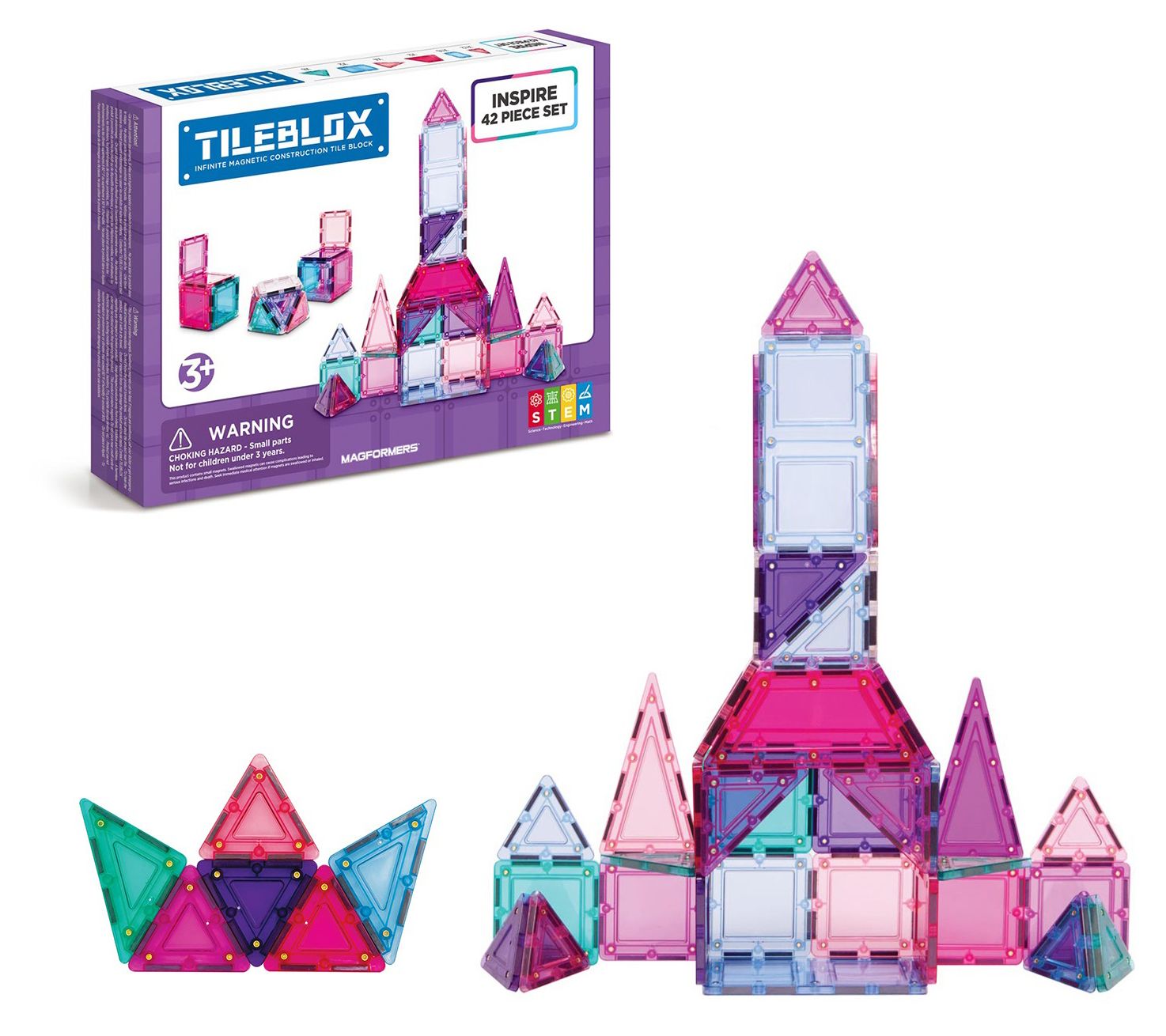 PicassoTiles 12pc Magnetic Building Block Set Isosceles Triangle