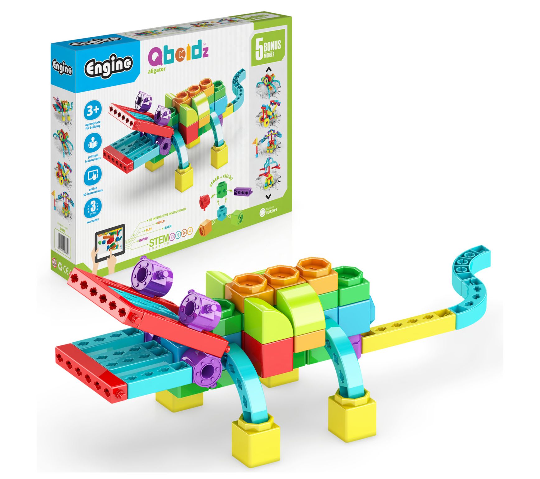 Engino: Qboidz Alligator - 5 Model Brick Building Set