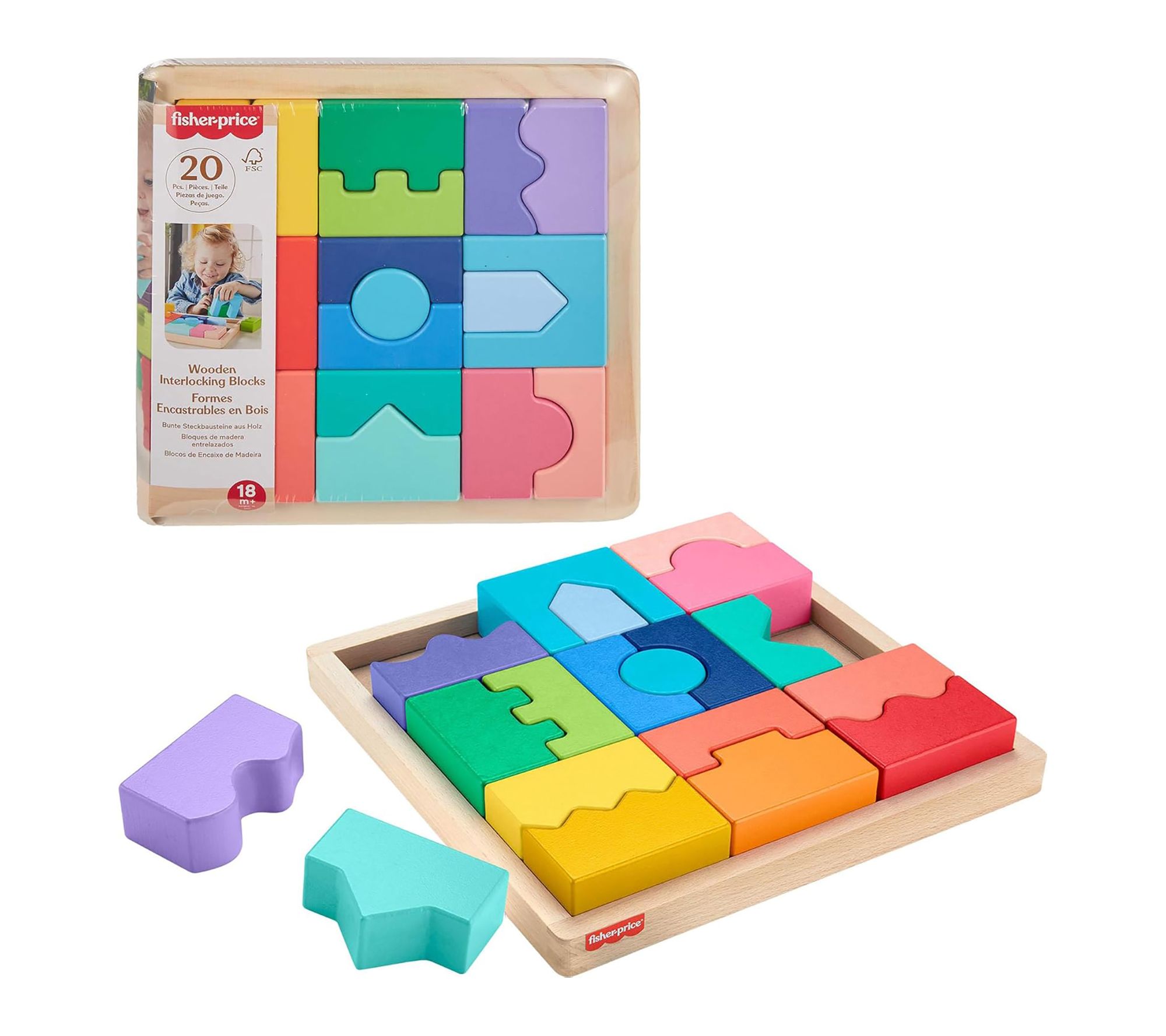 Fisher Price Wooden Interlocking Blocks