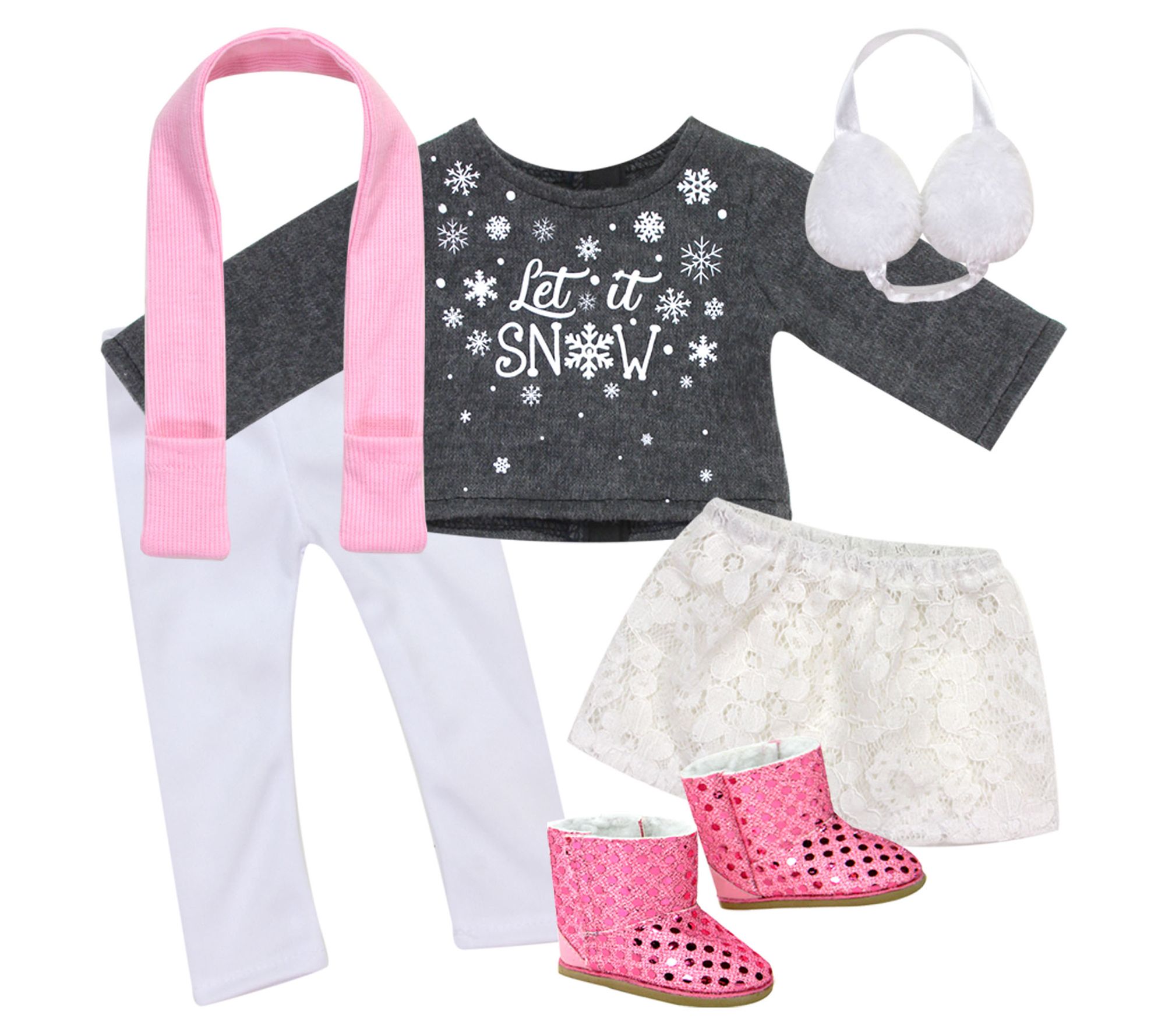 Sophia's 6 pcs Sweater and Ski rt Outfit Set f or 18'' Dolls