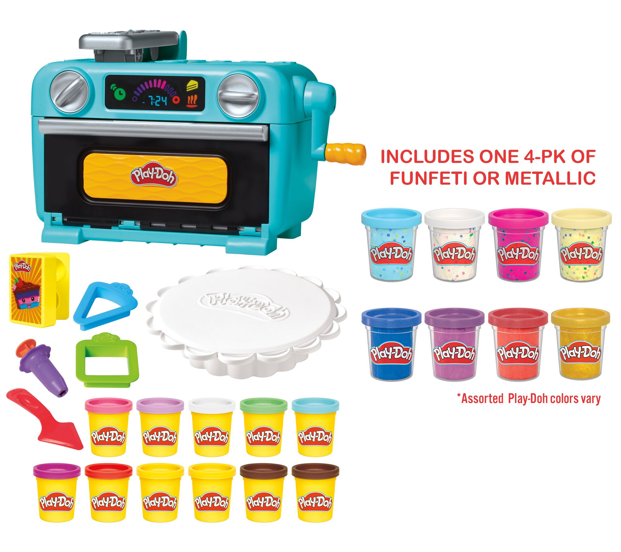 Hasbro Super Slice Cake Maker w/ FunFetti & Metallics Play-Doh