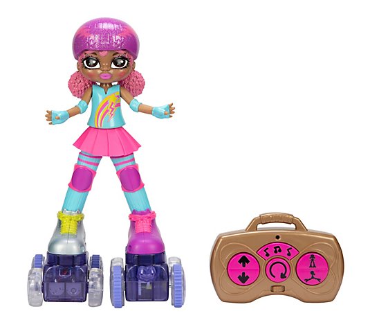 Rock N' Rollerskate RC Stunt Doll with Lights and Sounds
