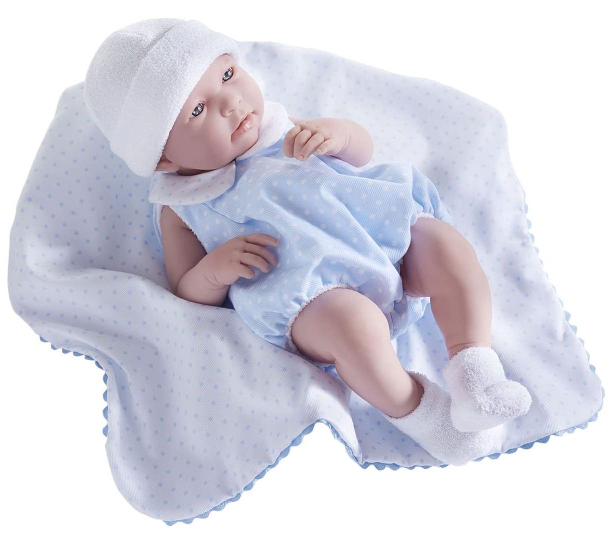 JC Toys La Newborn 17" All-Vinyl Doll with Blanket