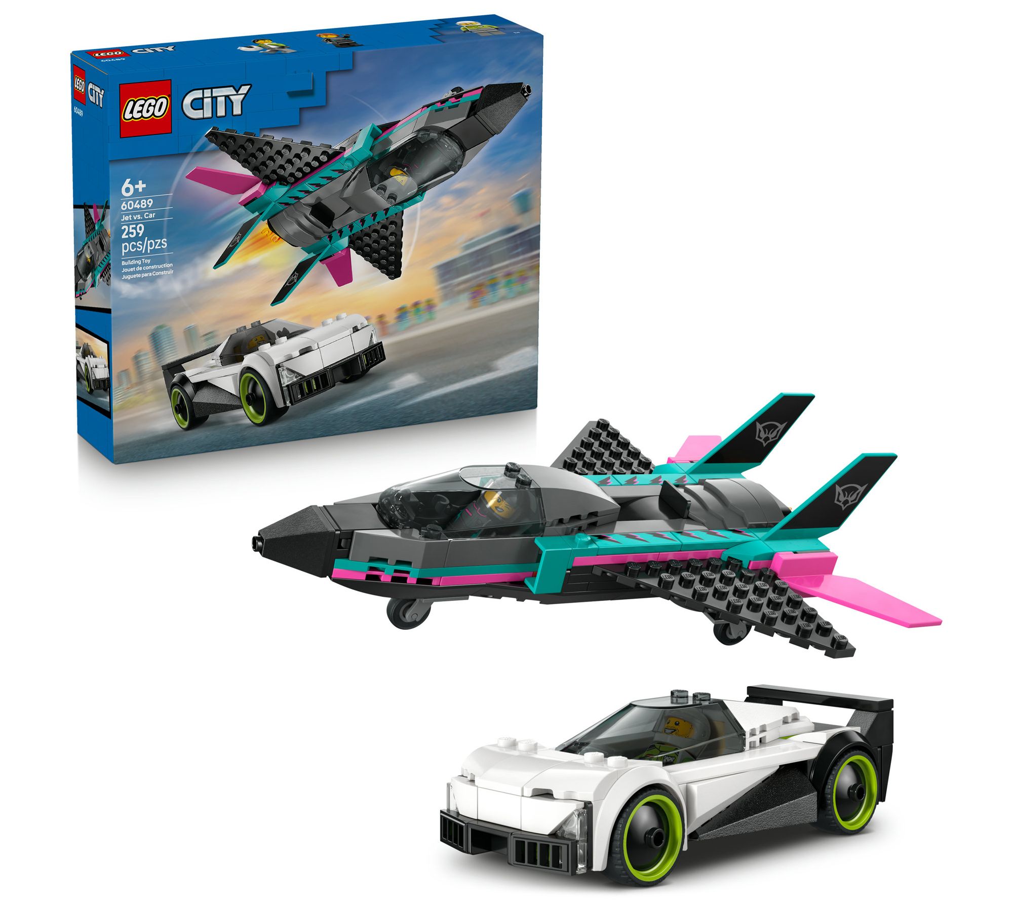 LEGO City Jet vs. Car - Toy Cars and Jet Toy Playset - 60489