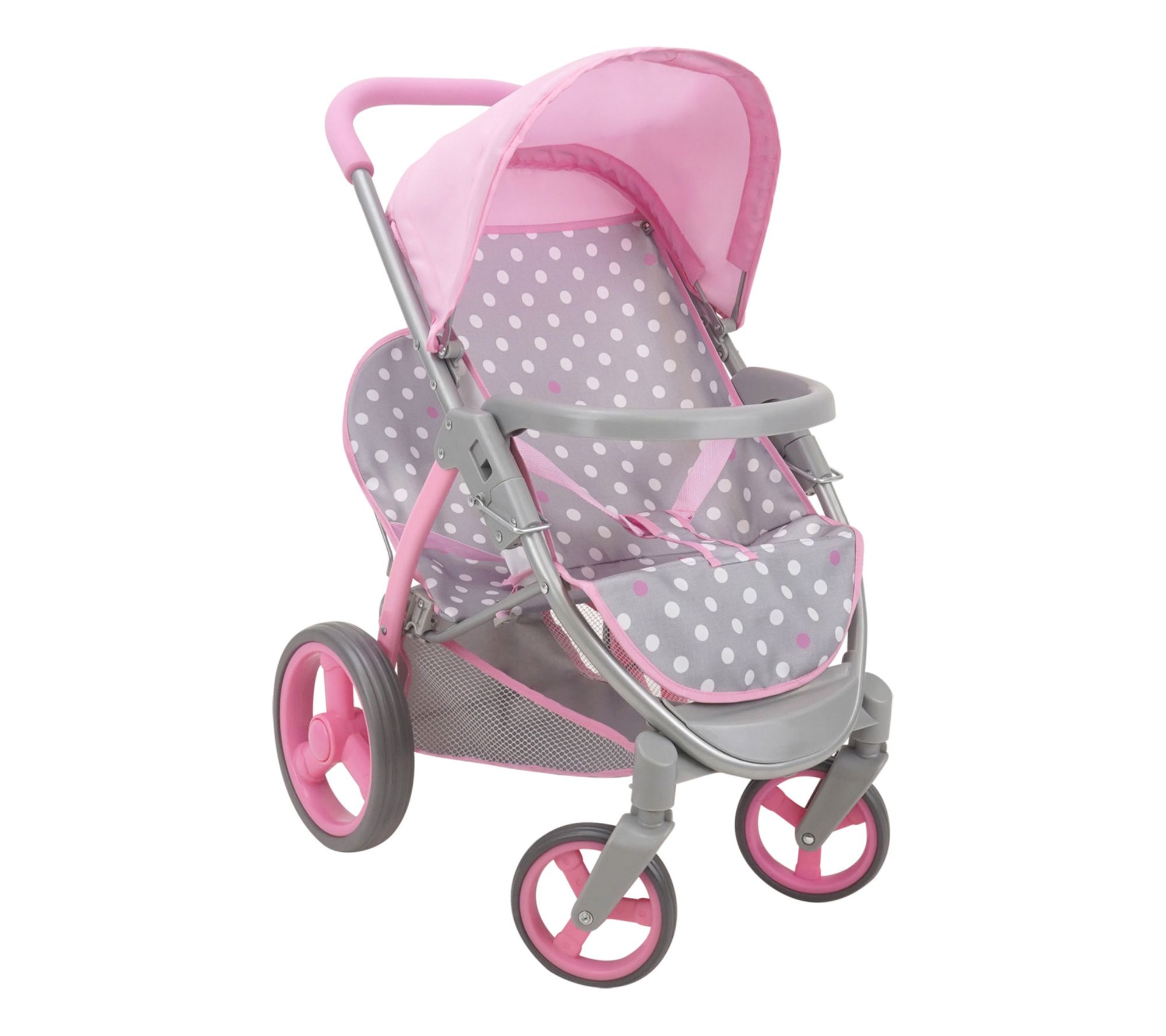 Cotton Candy Pink Twin Tandem Doll Stroller