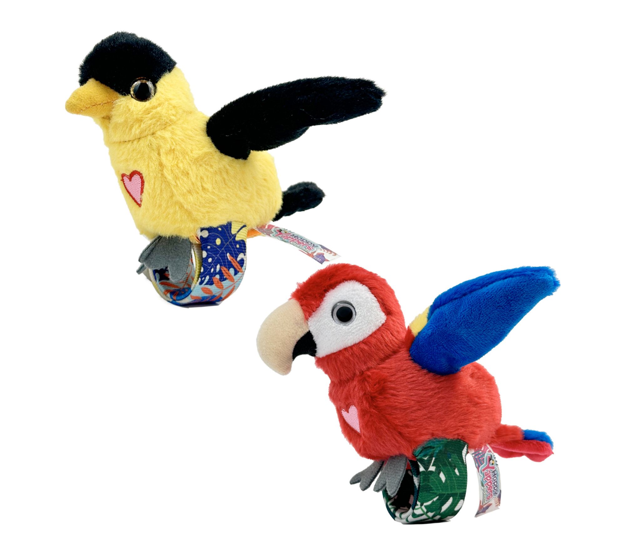 Happy Yappers Birds 2 pack Oriole and Red Parrot Slap Bracelet