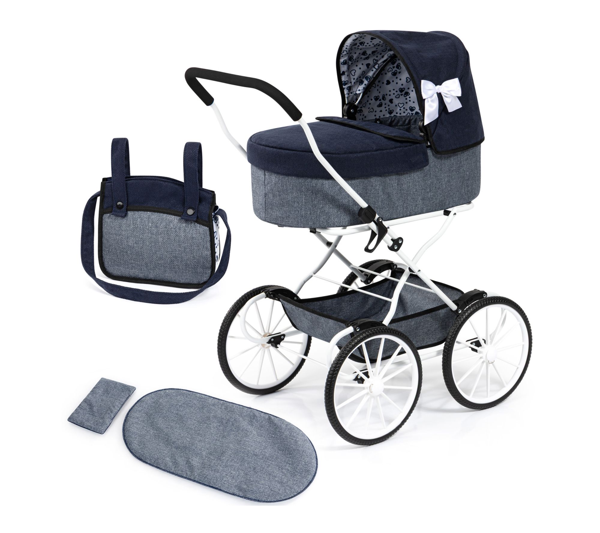 Bayer Design Doll Pram Classic Bassinet Push Stroller