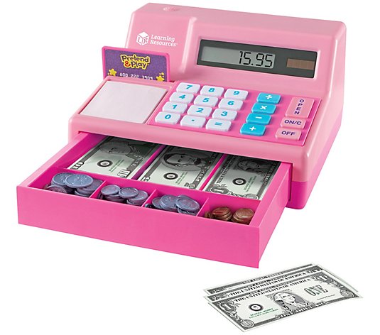 Classic Counting Cash Register Details about    Pretend & Play Calculator Cash Register Pink 