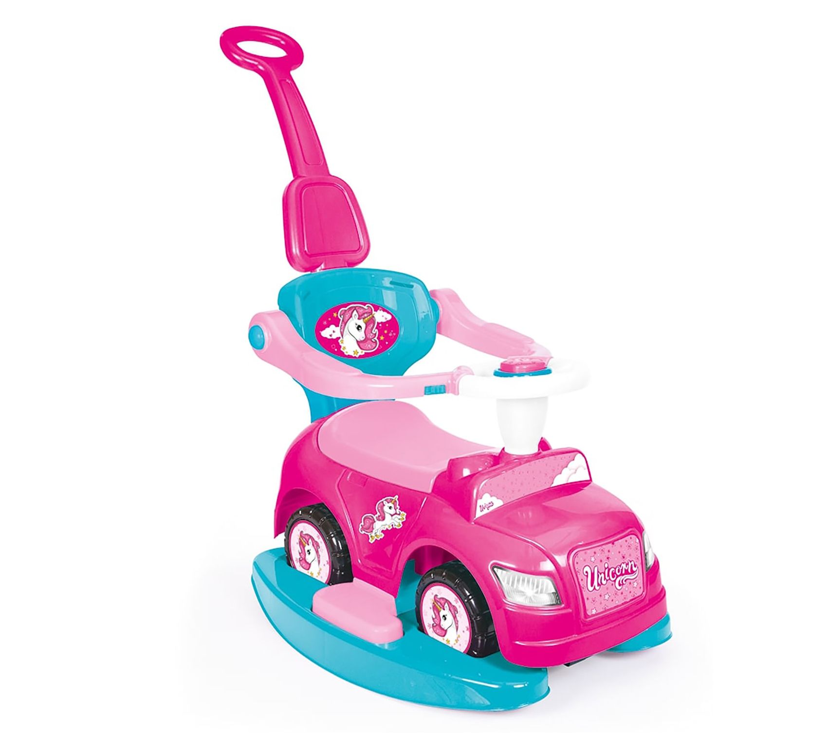 Dolu Ride On Car: 4-In-1 Walk & Drive - Unicorn& Pink