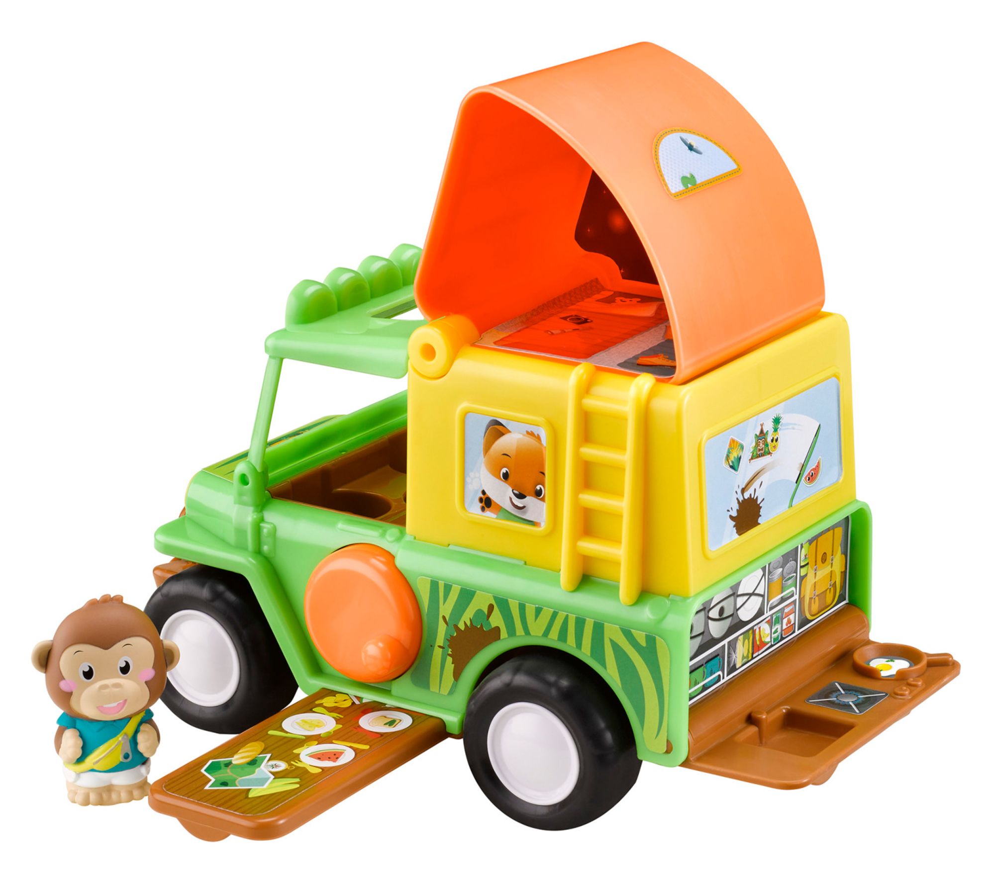 Timber Tots: The Safari Jeep & Monkey Animal Figurine