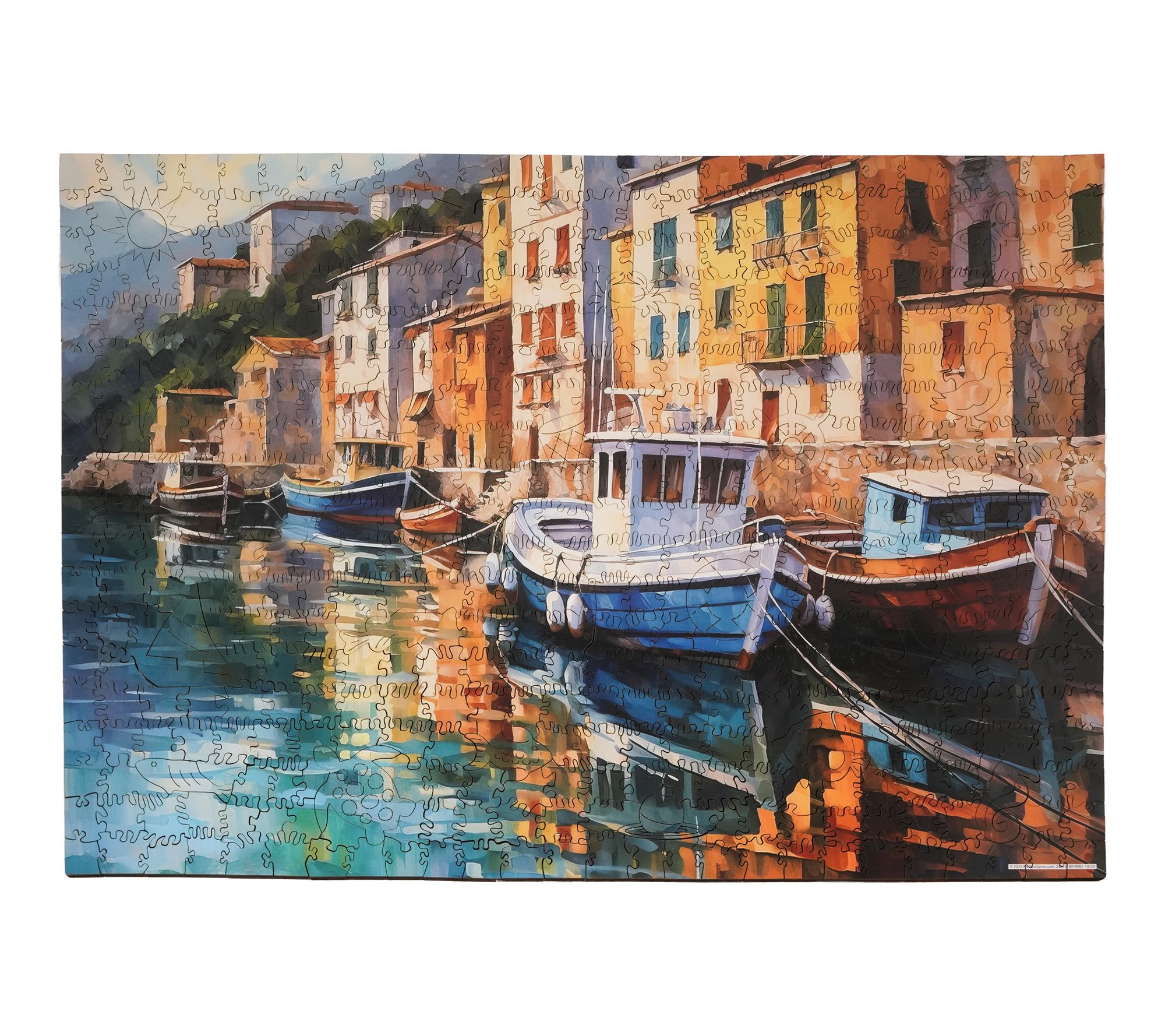 Wooden Jigsaw Puzzle - Boats at Bay: 494 Pcs