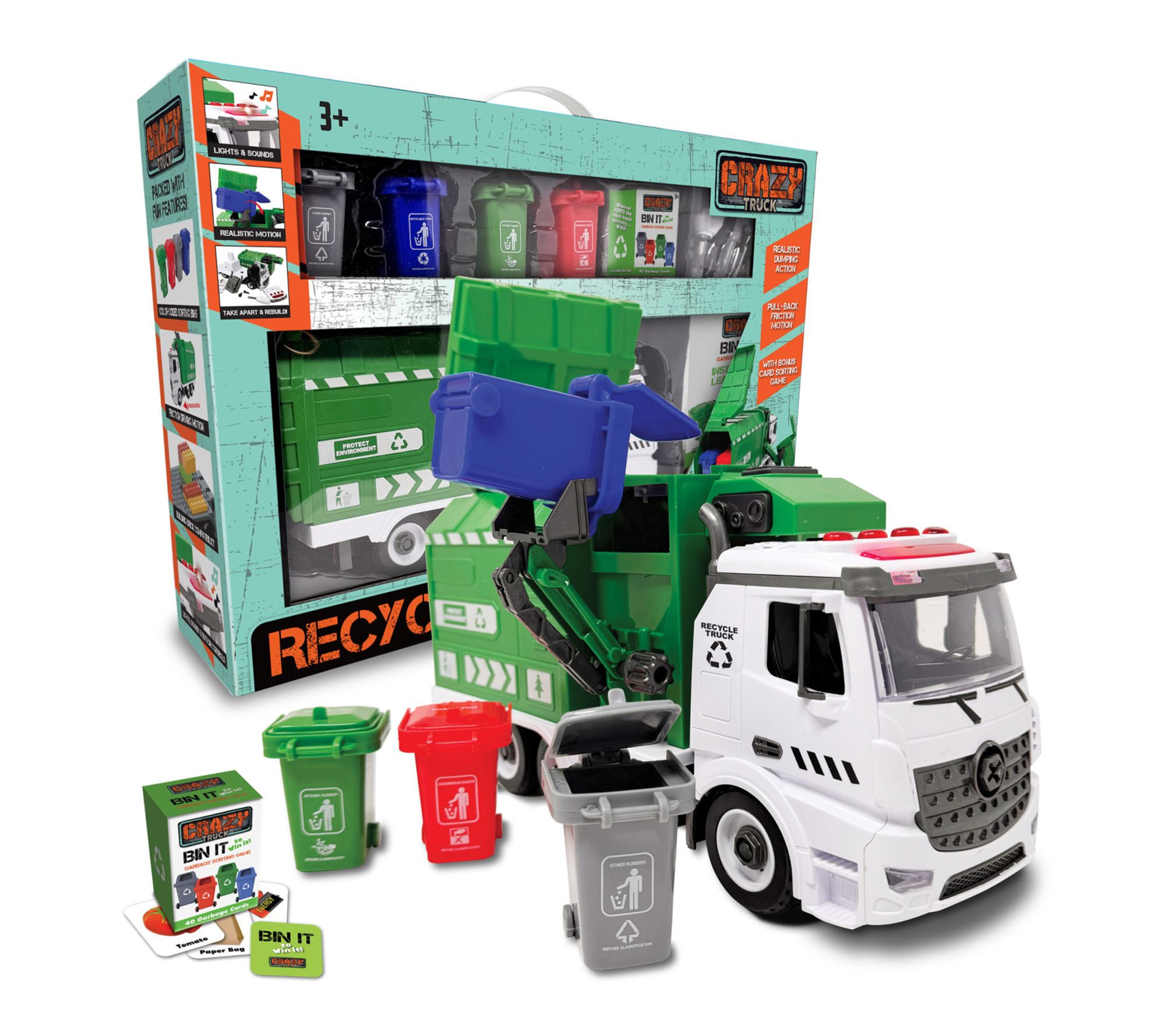 Crazy Truck Recycling Truck City Vehicle Toy Set