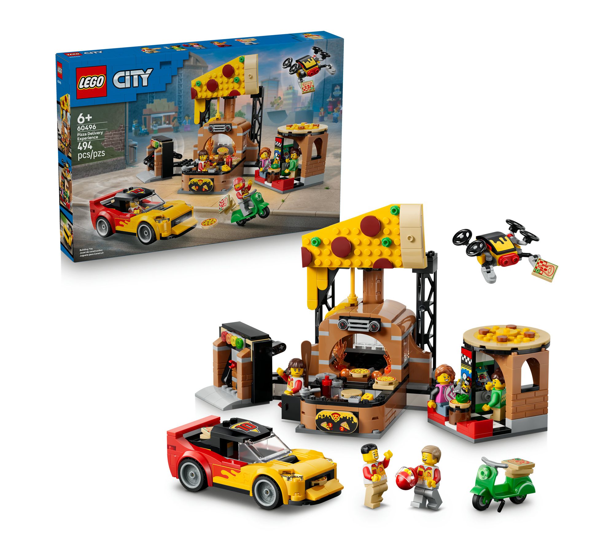 みぃ出品 LEGO City Pizza Delivery Experience with Vehicles 60496 494 Pieces
