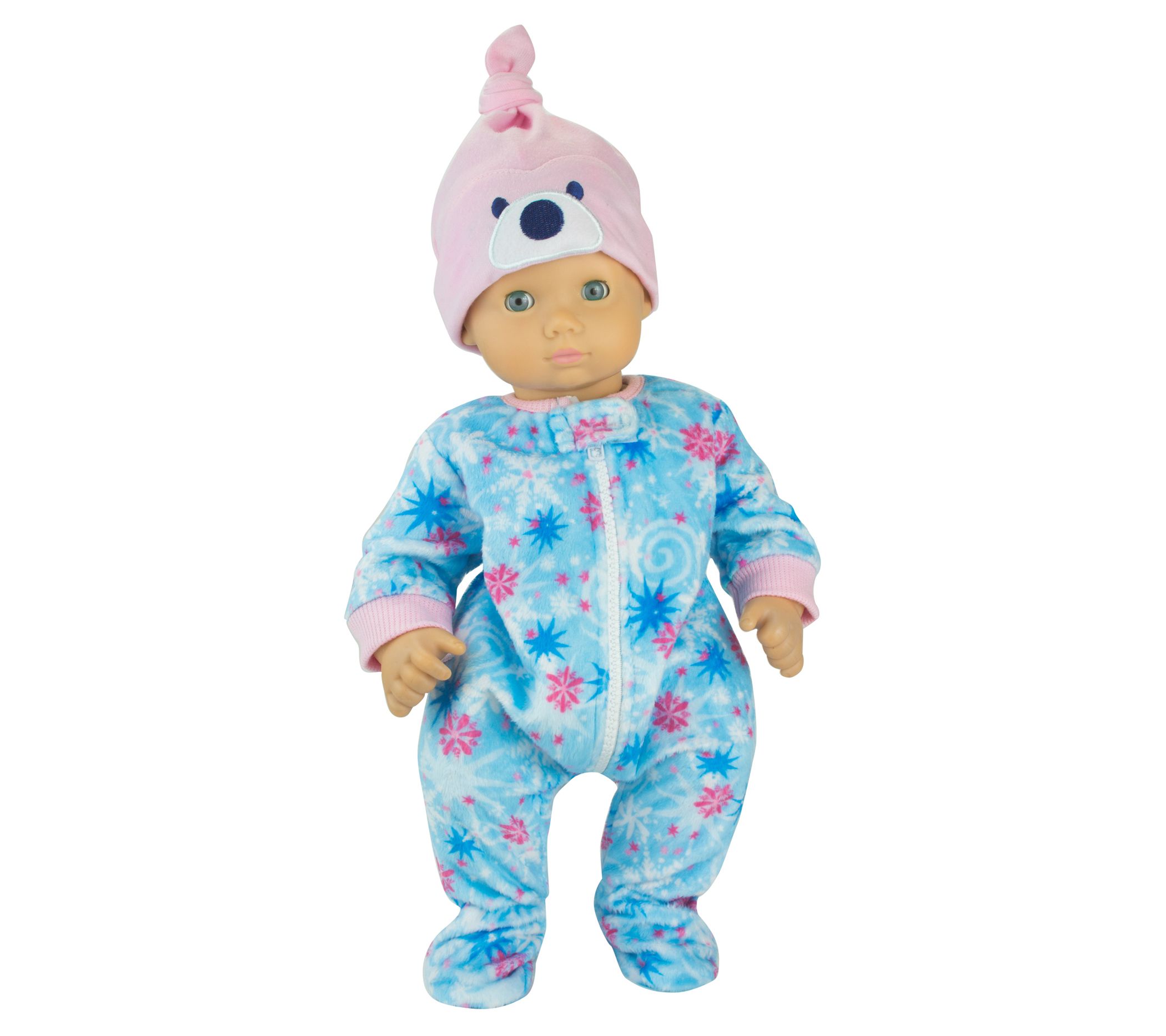 Sophia's 15" Doll Light Blue Print Fleece Sleeper & Hat