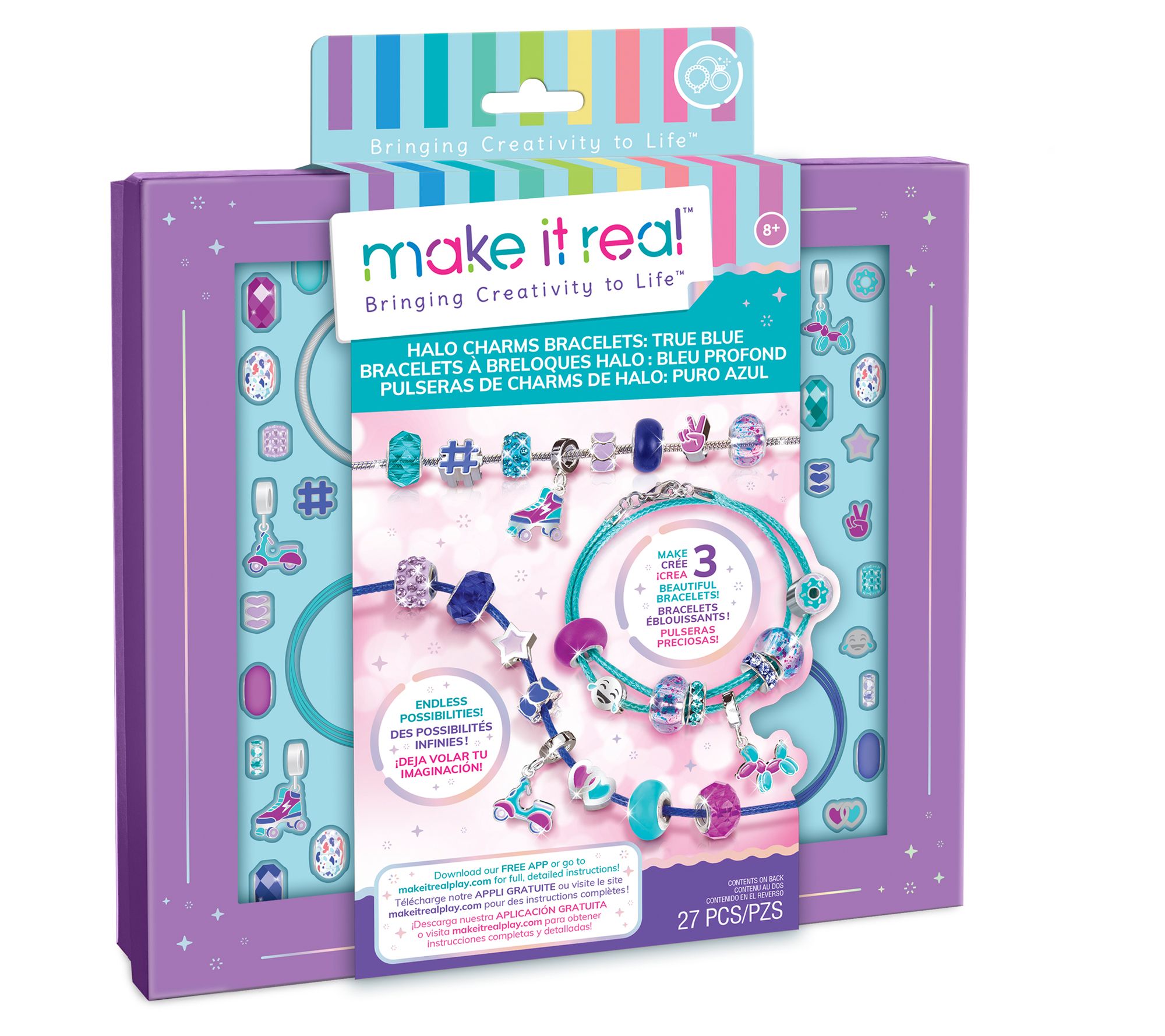 Make it Real Halo Charms Bracelets True Blue