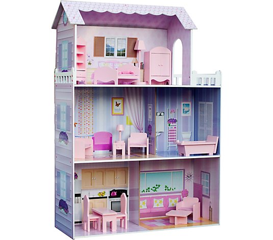 Teamson Kids Fancy Mansion Dollhouse with Furniture