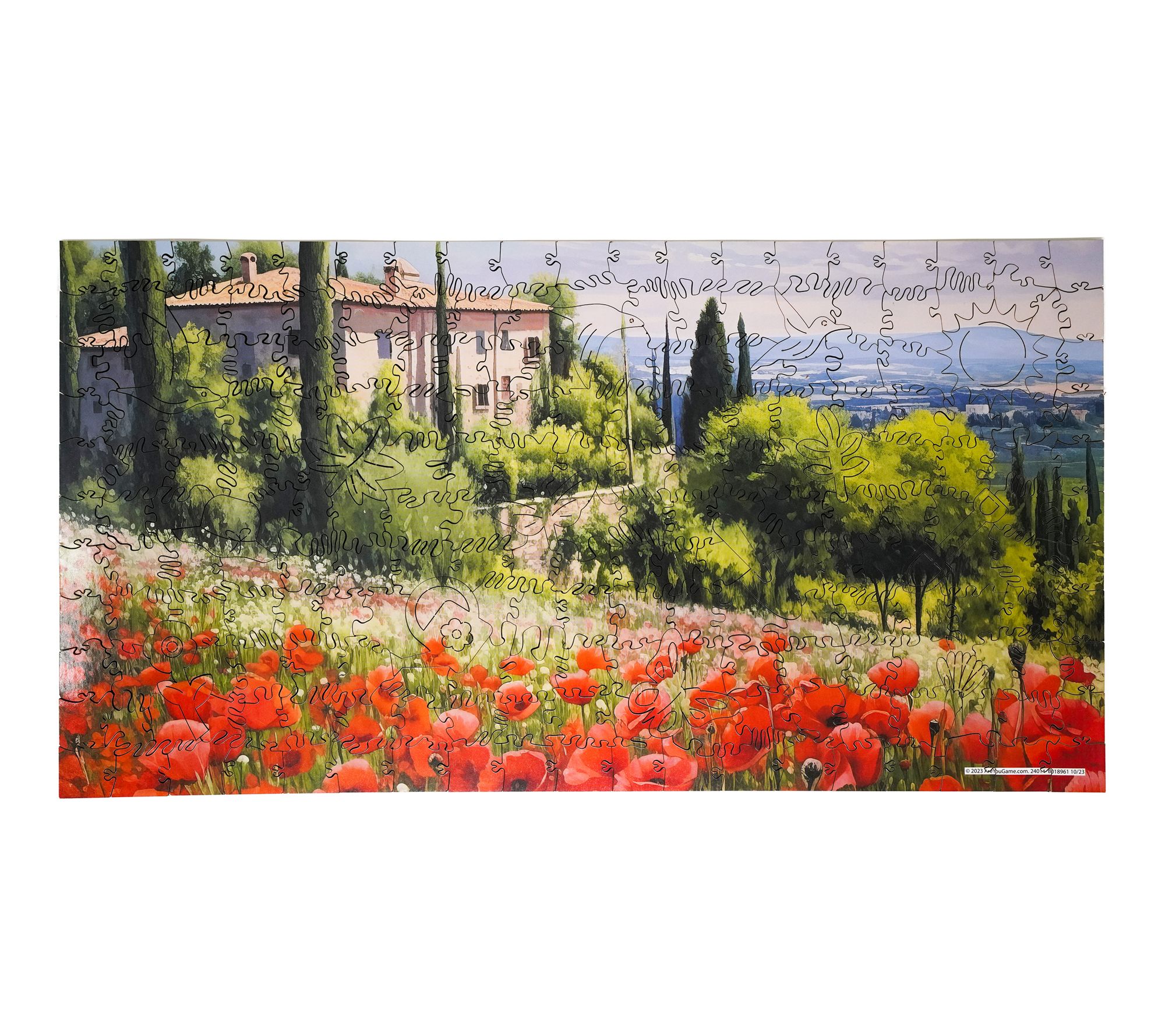 Wooden Jigsaw Puzzle - Poppy Field in Full Sun:221 Pcs