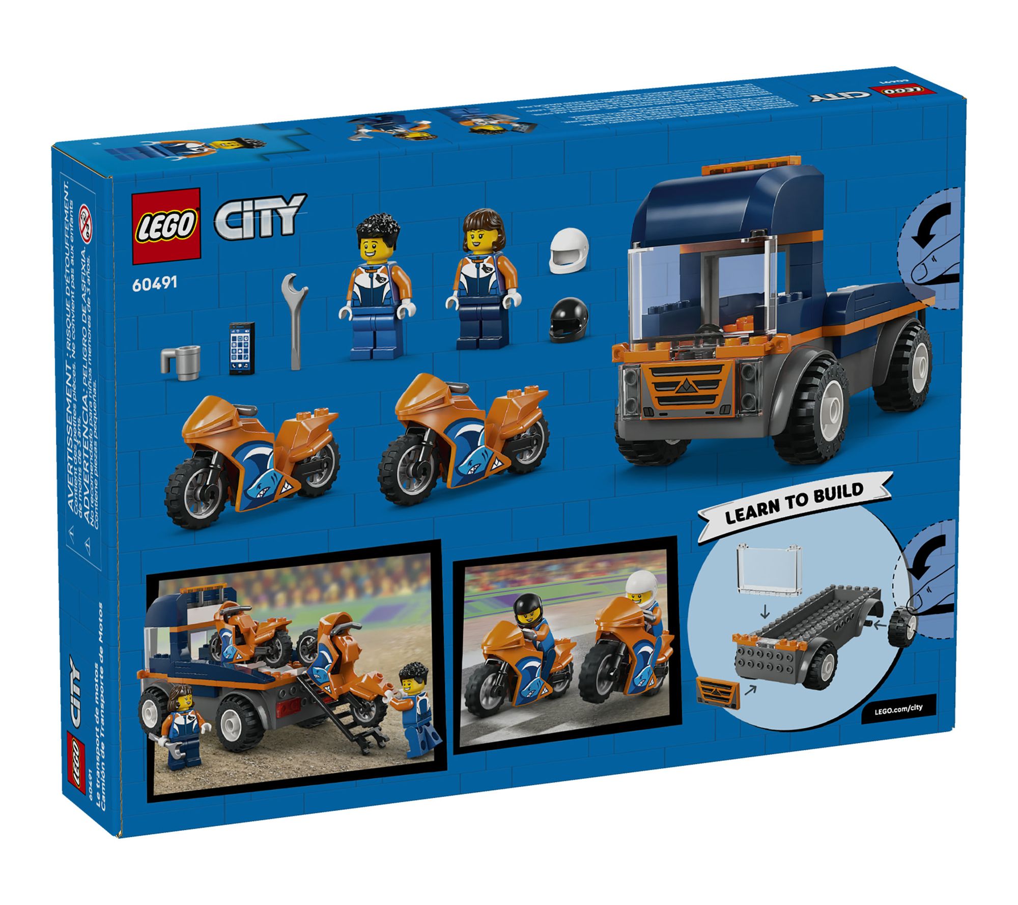 LEGO City Motorcycle Transporter Toy and 2 Minifigures 60491 | QVC