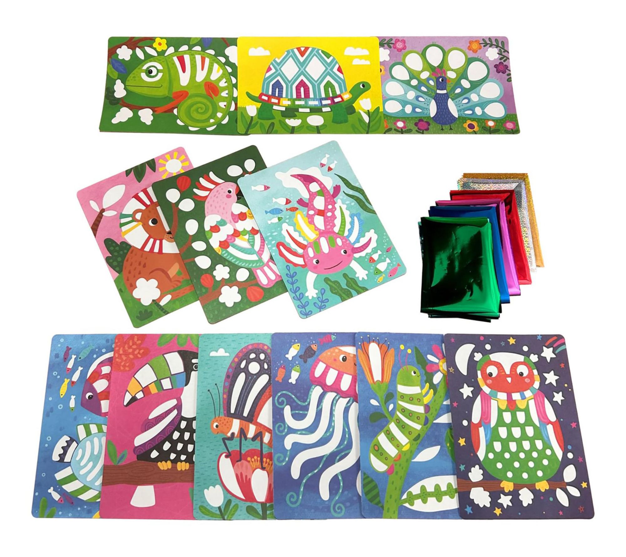 OOLY Foiltastic Foil Art and Coloring Set Awesome Animals