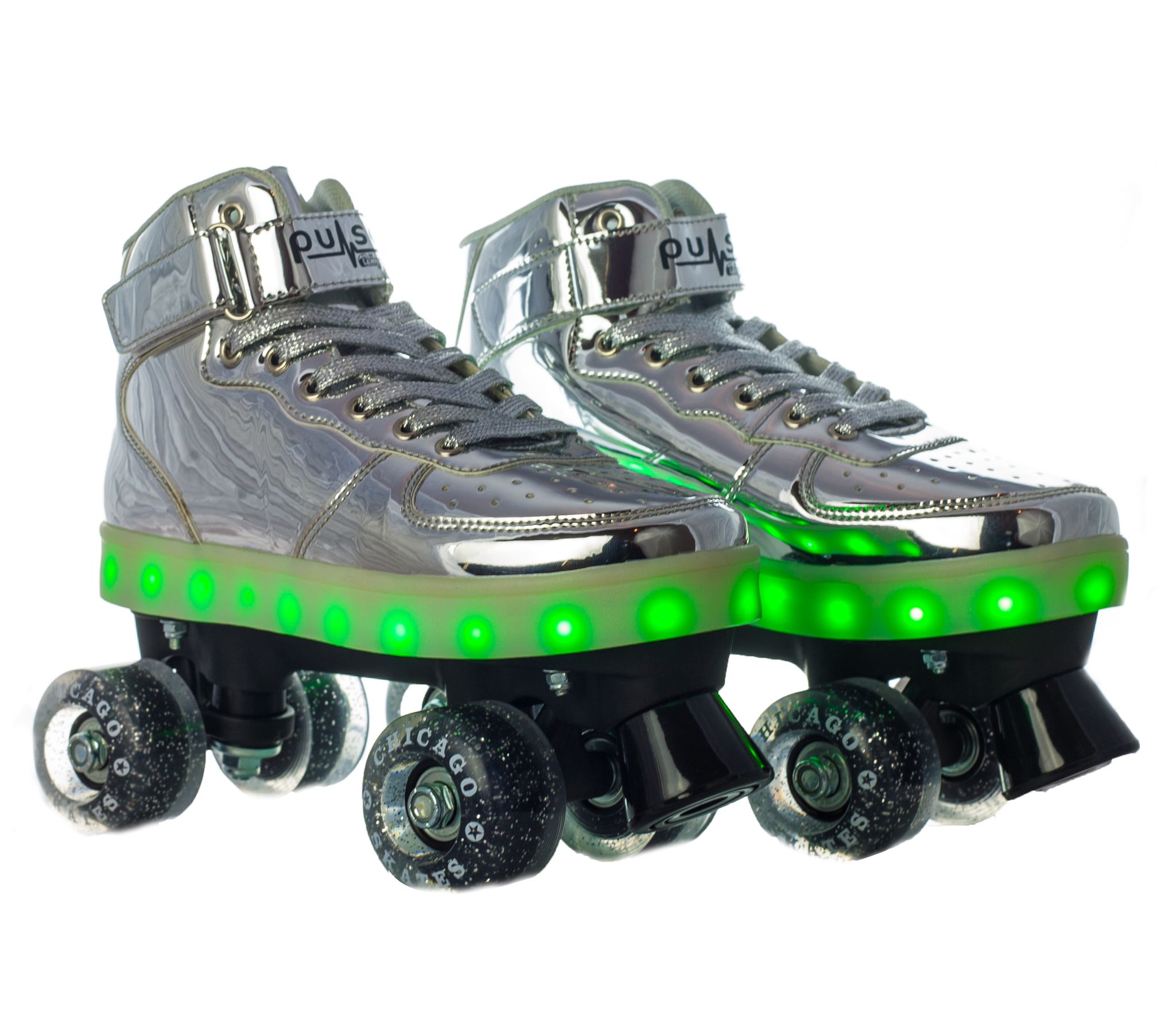 Pulse Light-Up Silver Roller Skates