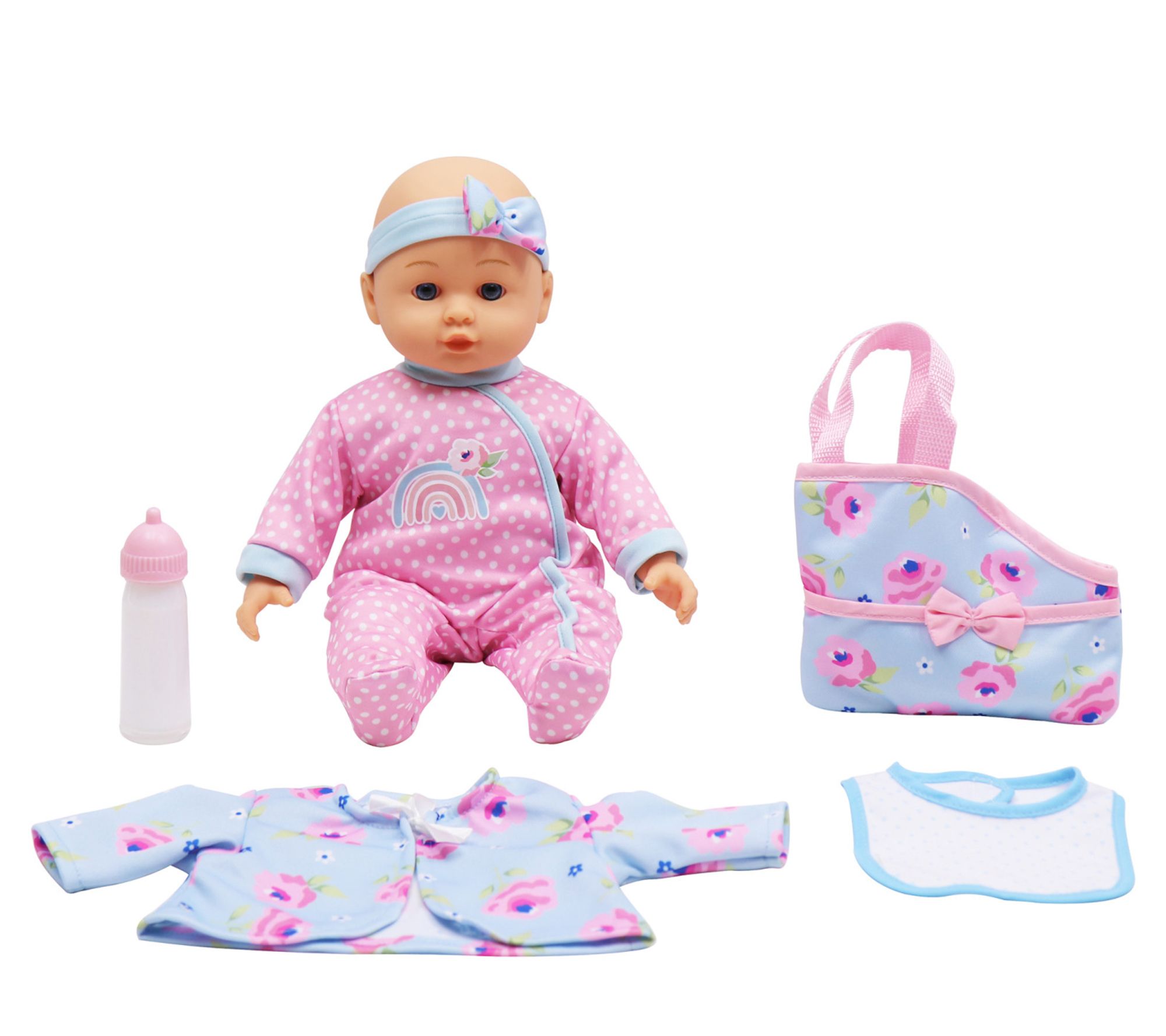 Dream Collection 14" Lifelike Doll, Keepsake Gift, Pink/Blue