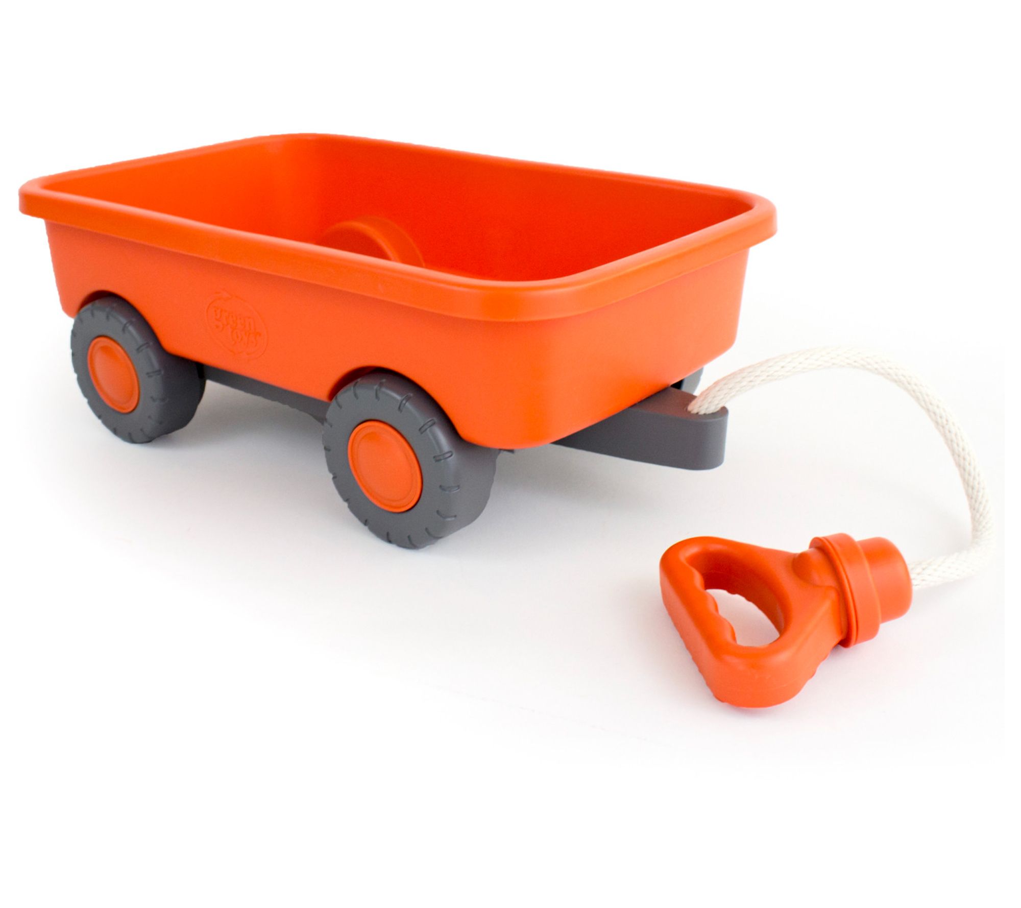 Green Toys: Wagon - Sturdy Pull Along Rope Handle, Orange