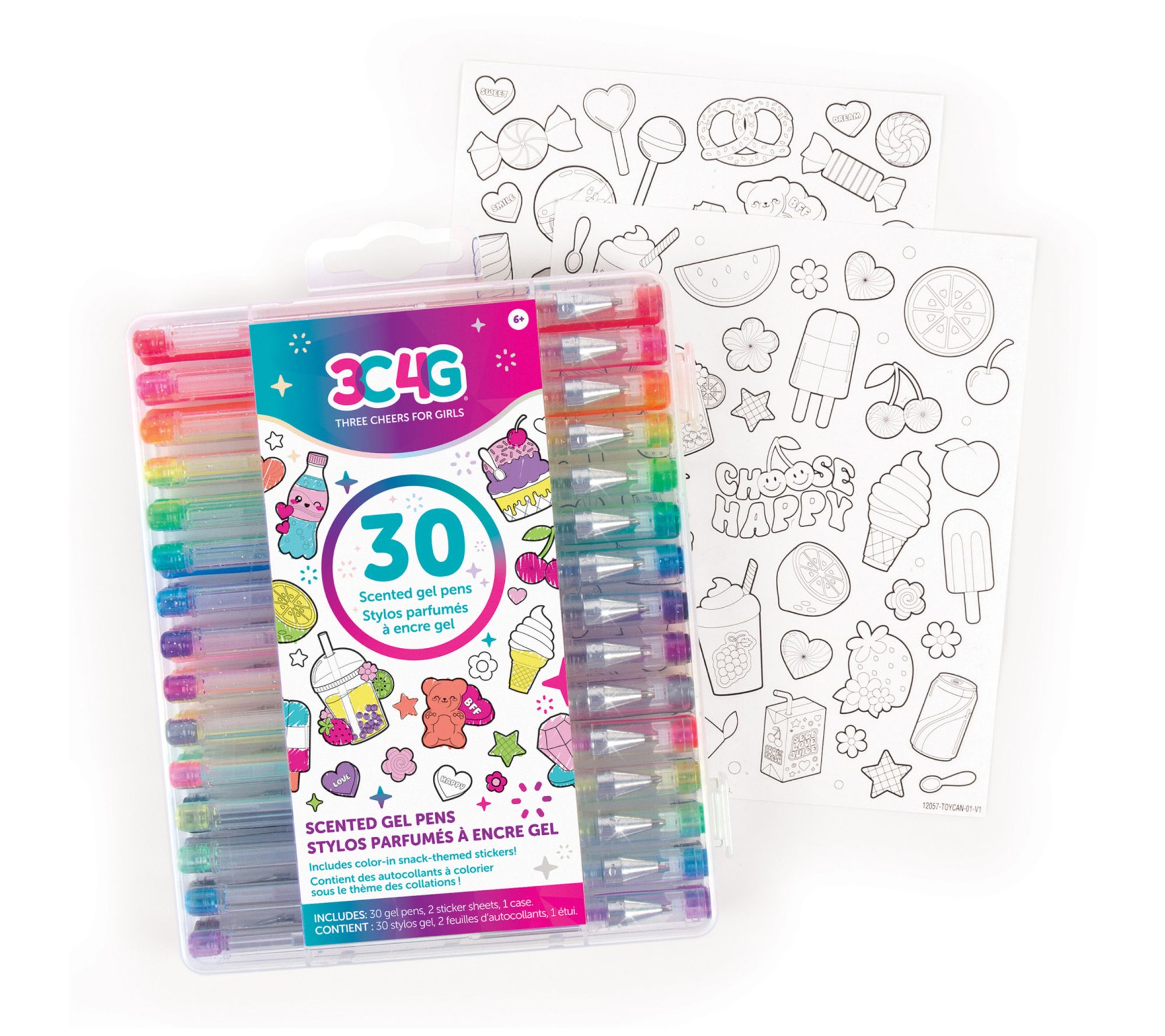 3C4G: 30 Scented Gel Pens - w/ 2 Color StickerSheets