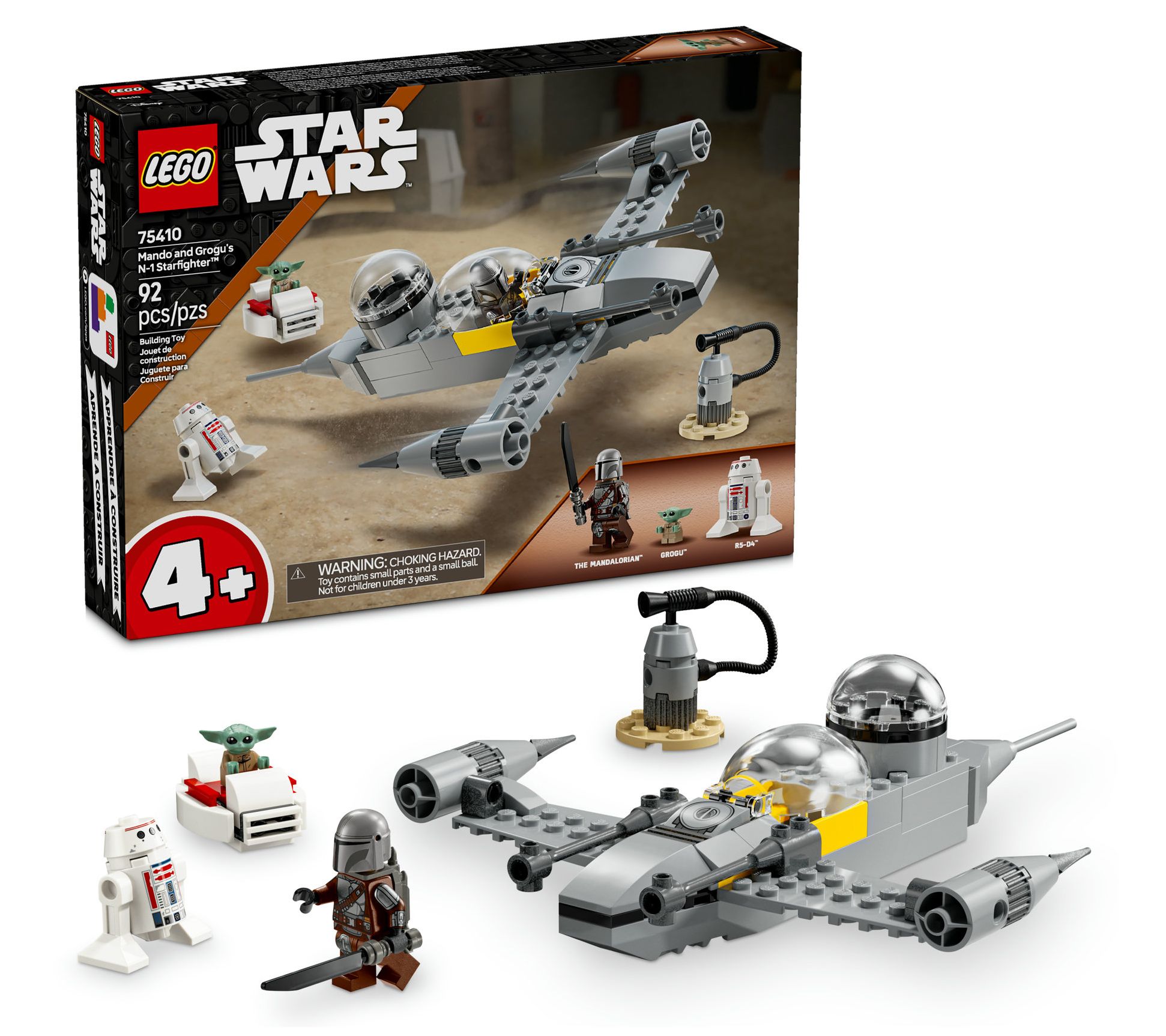 LEGO Star Wars Mando and Grogu's N-1 Starfighter Building Toy