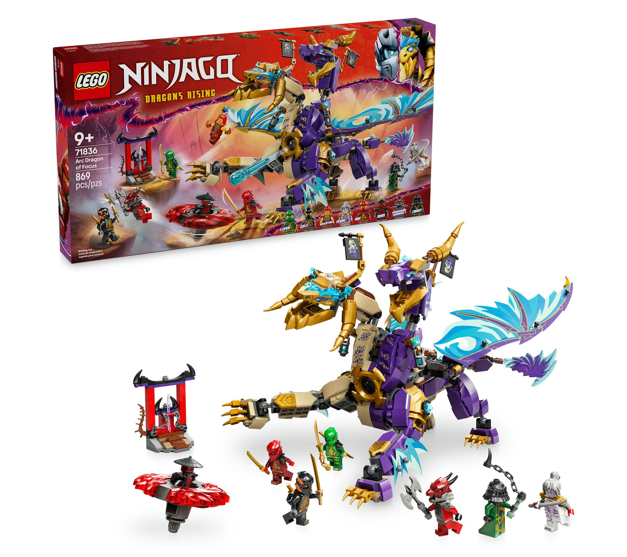 LEGO NINJAGO Arc Dragon of Focus Ninja Toy Set71836 - QVC.com