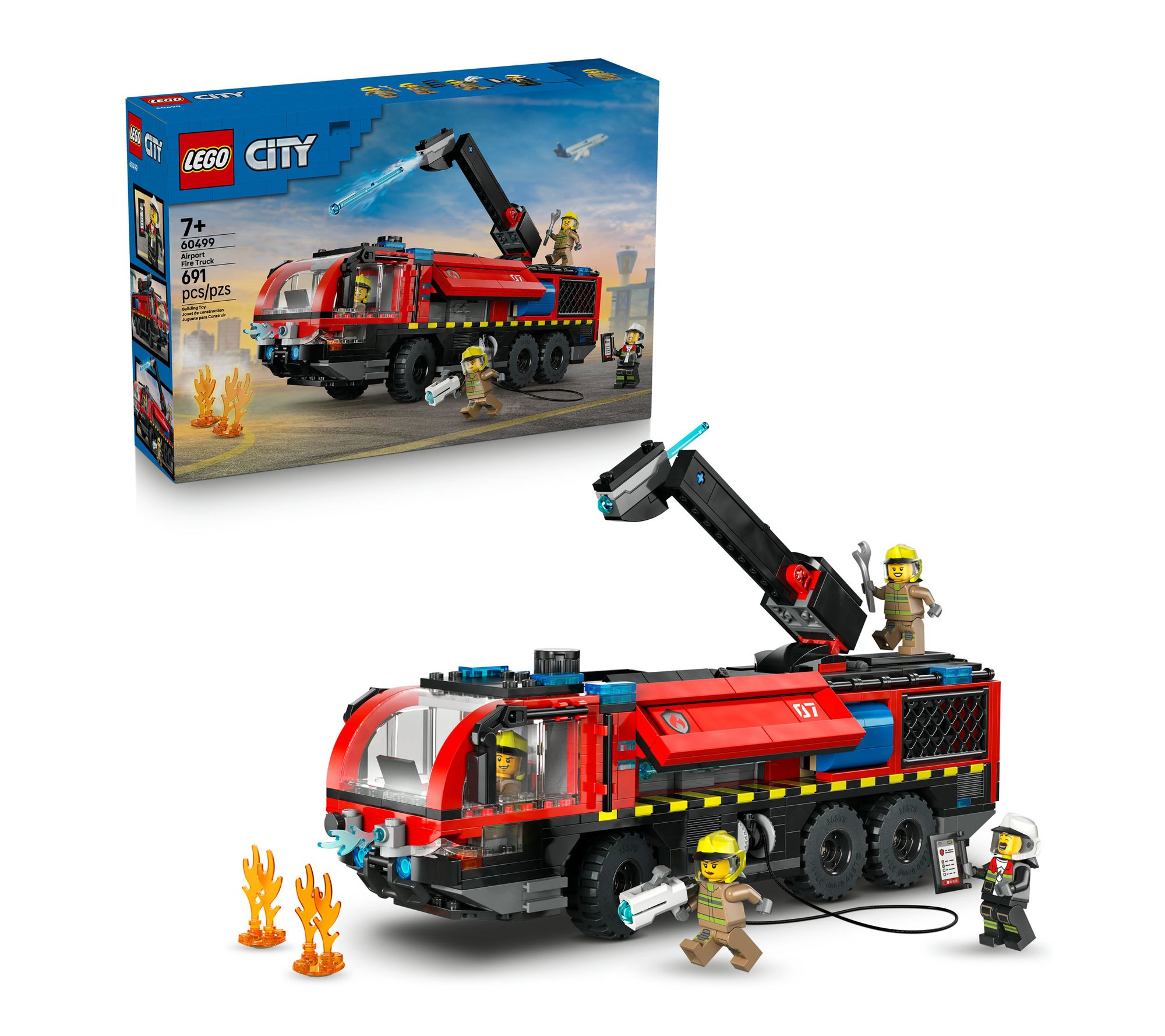  LEGO City Airport Fire Truck - Toy Truck Building Set 60499