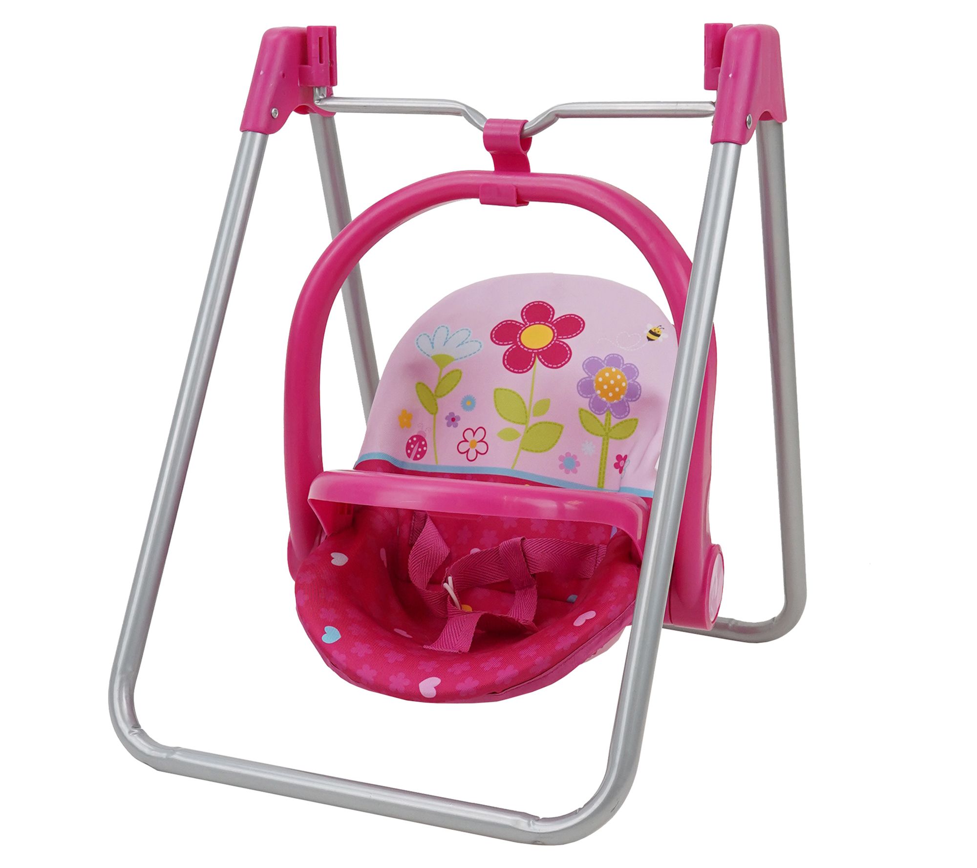 Baby Alive: Deluxe Classic Doll Pram - Pink & Rainbow - Includes Matching  Handbag/Diaper Bag, Fits Dolls up to 18, Large Canopy, Storage Basket 