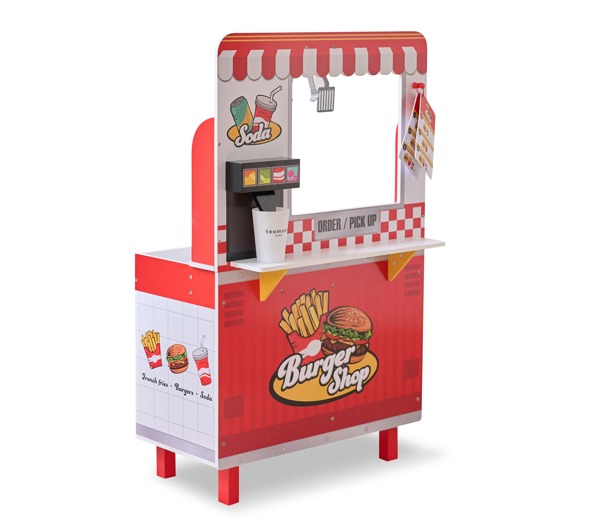 Teamson Kids Flip & Fry Wooden Burger Shop withAccessories