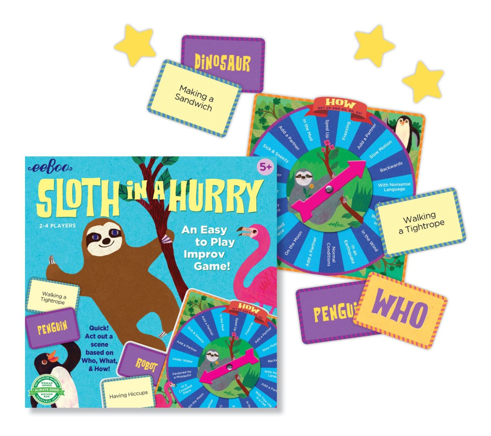 eeBoo Sloth in a Hurry Action Board Game