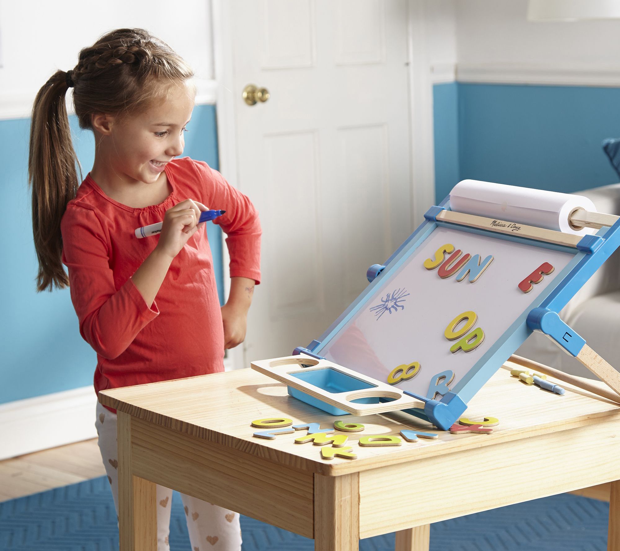 Melissa & Doug Double-Sided Magnetic Tabletop Easel 