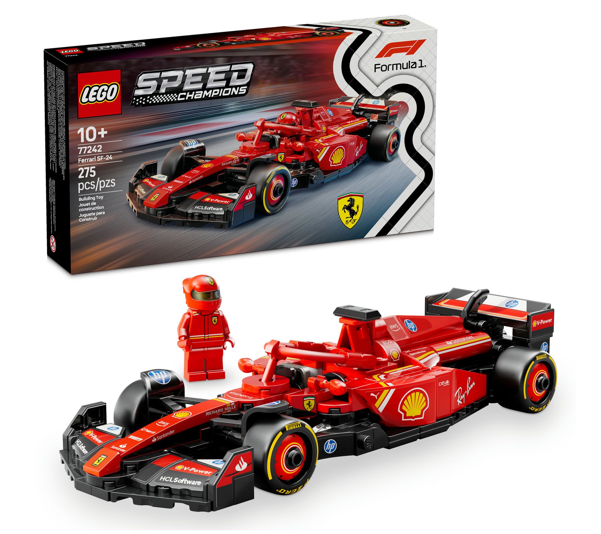 LEGO Speed Champions Ferrari SF-24 F1 Race CarDriver Set 7724