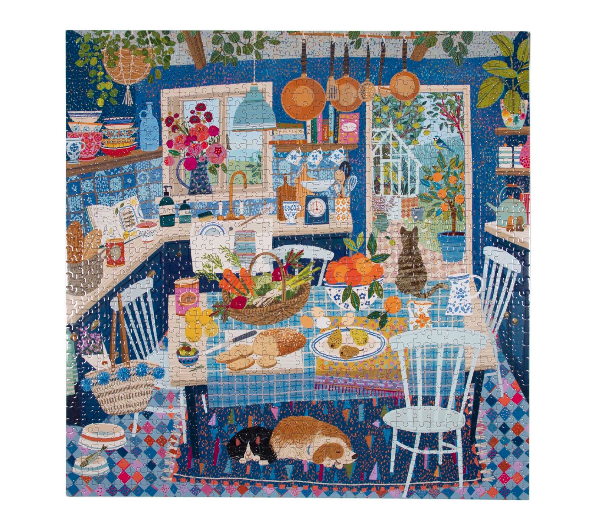 eeBoo Piece & Love Blue Kitchen 1000 piece Jigsaw Puzzle