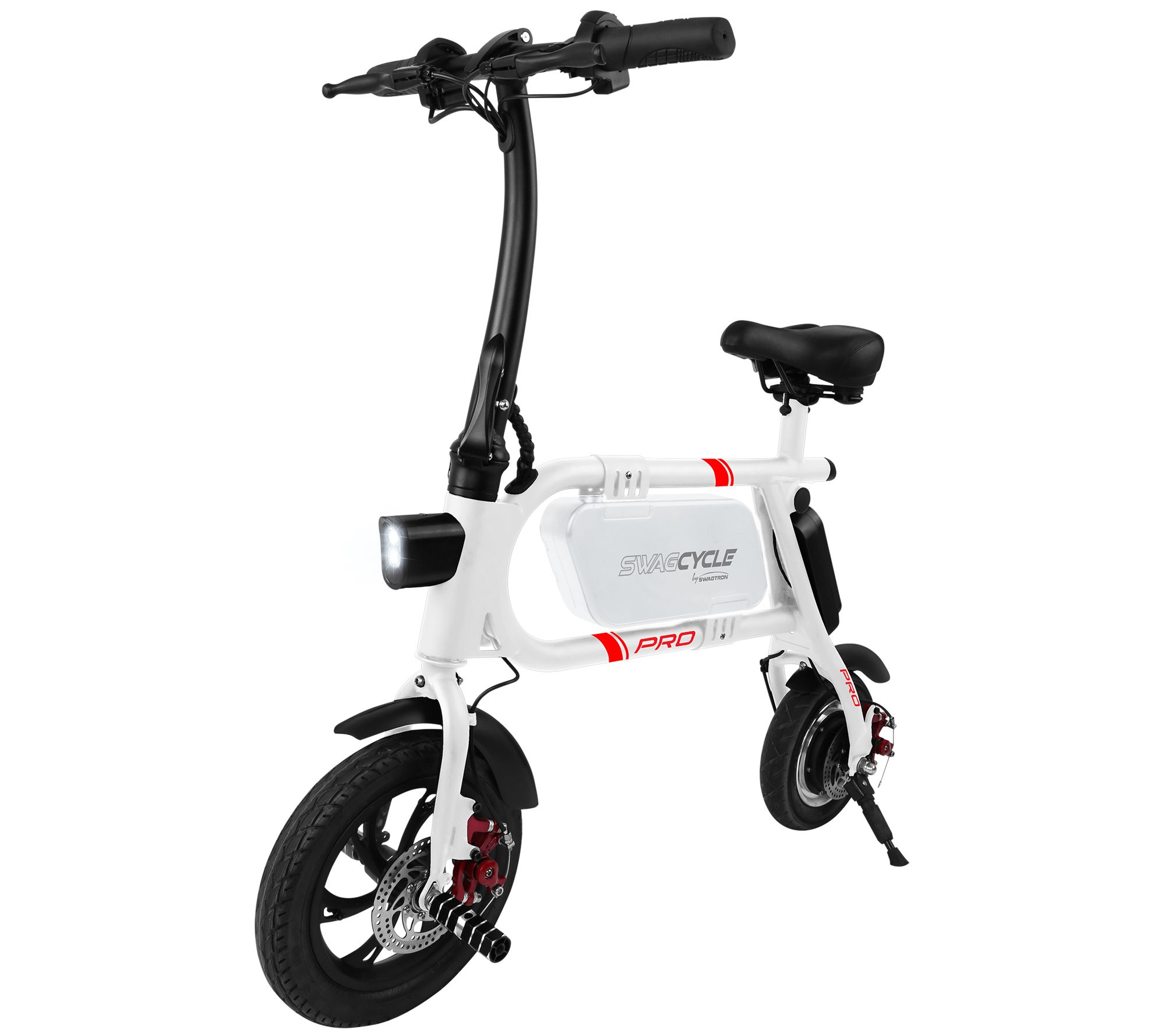 Swagtron SwagCycle Pro Folding Electric Pedal less Bike QVC