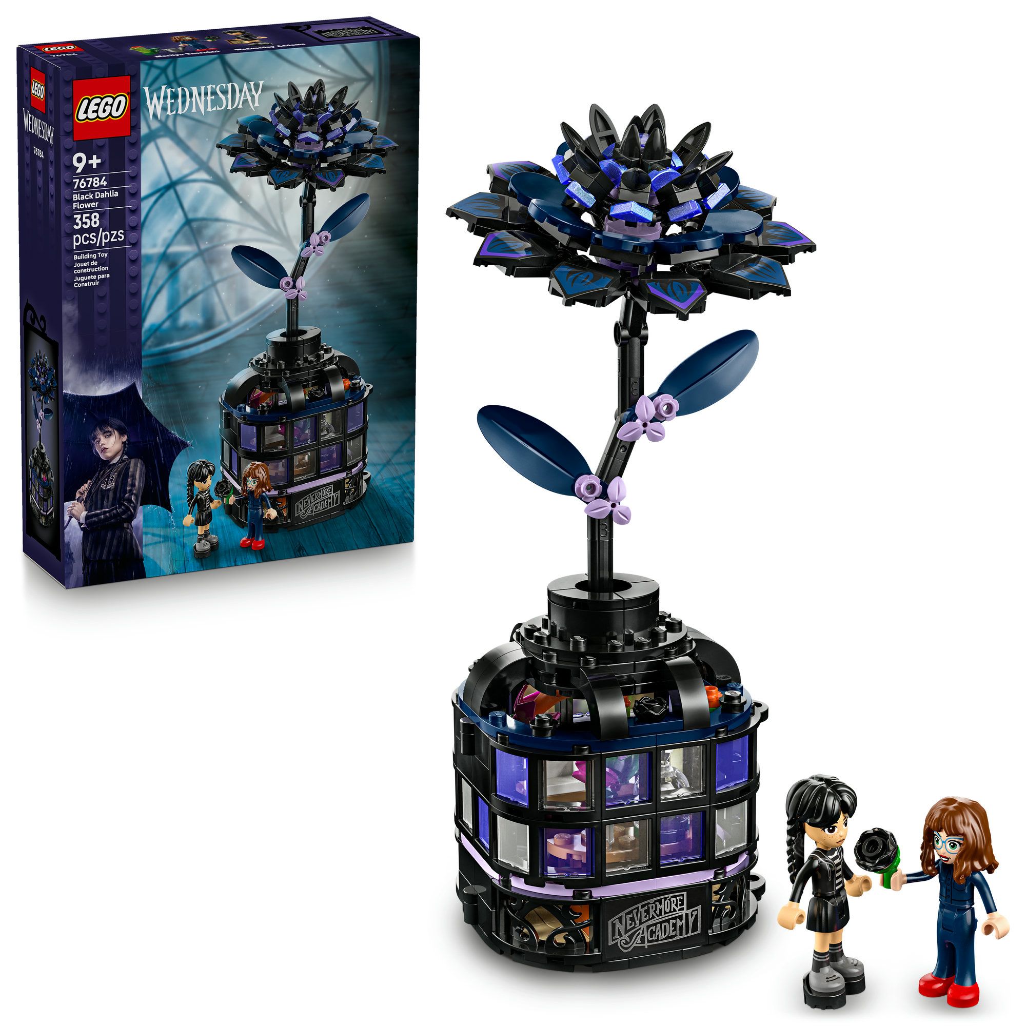 LEGO Wednesday Black Dahlia Flower Halloween Gift Faux Plant R