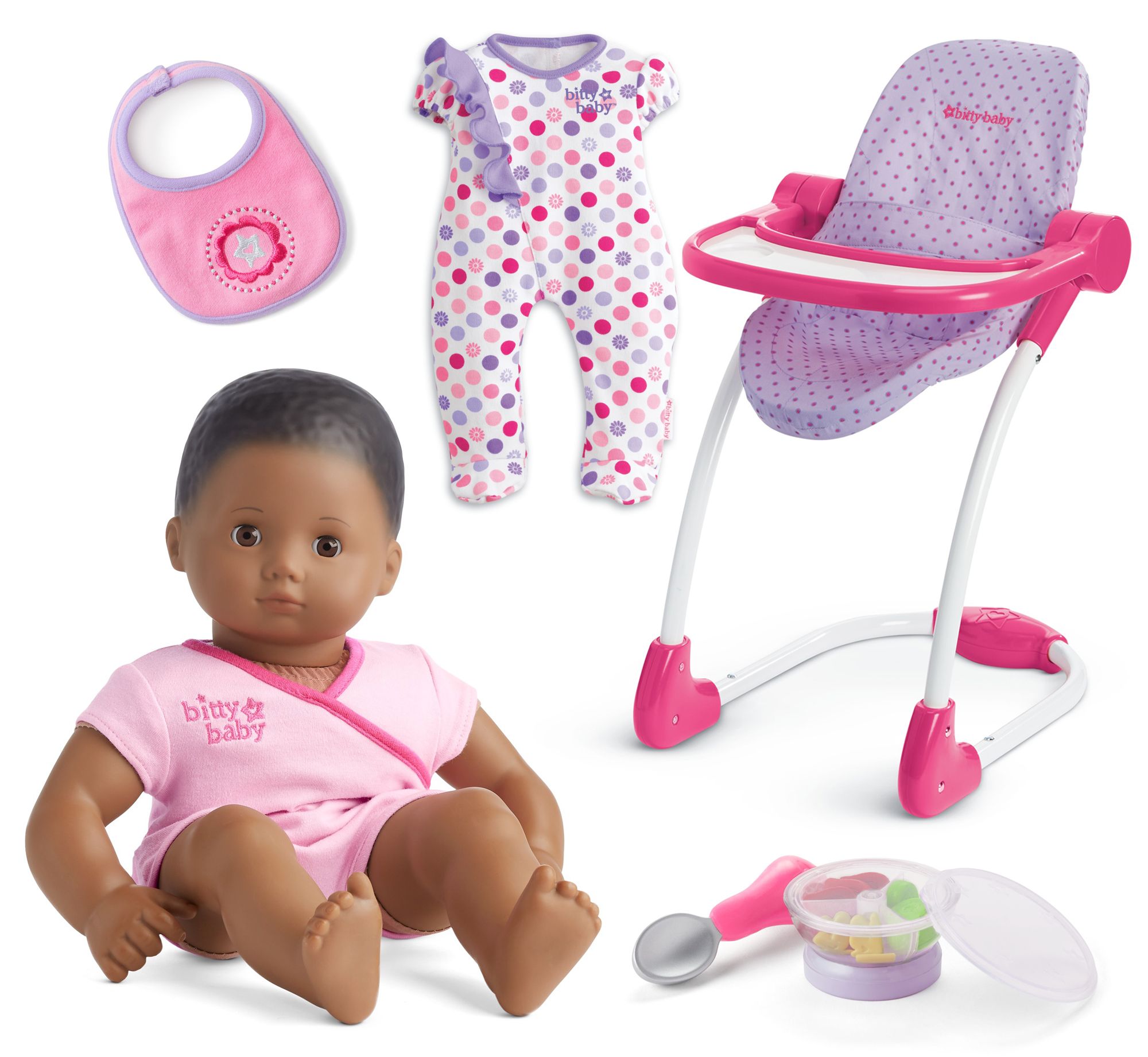 American Girl Baby 15" Doll with High Chair & Outfits - QVC.com