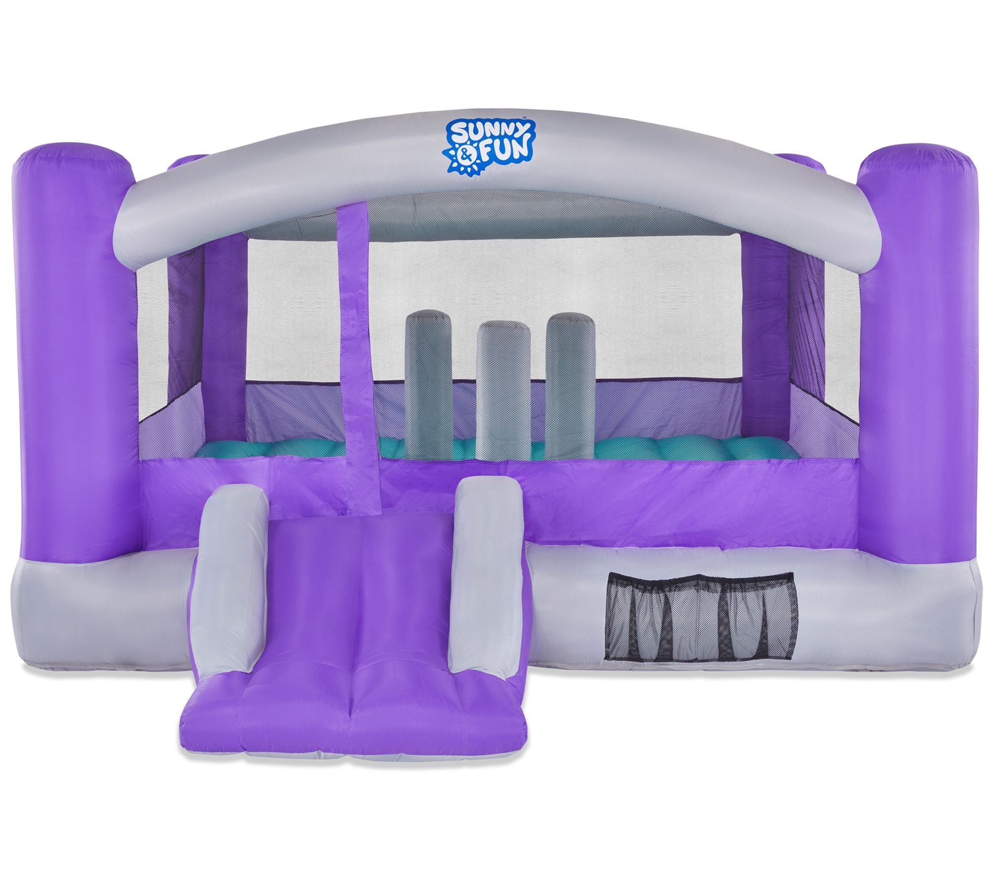 Inflatable Bouncy Castle with Built-In Posts