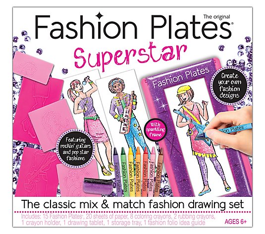 Kahootz Fashion Plates Super Star Drawing Set 