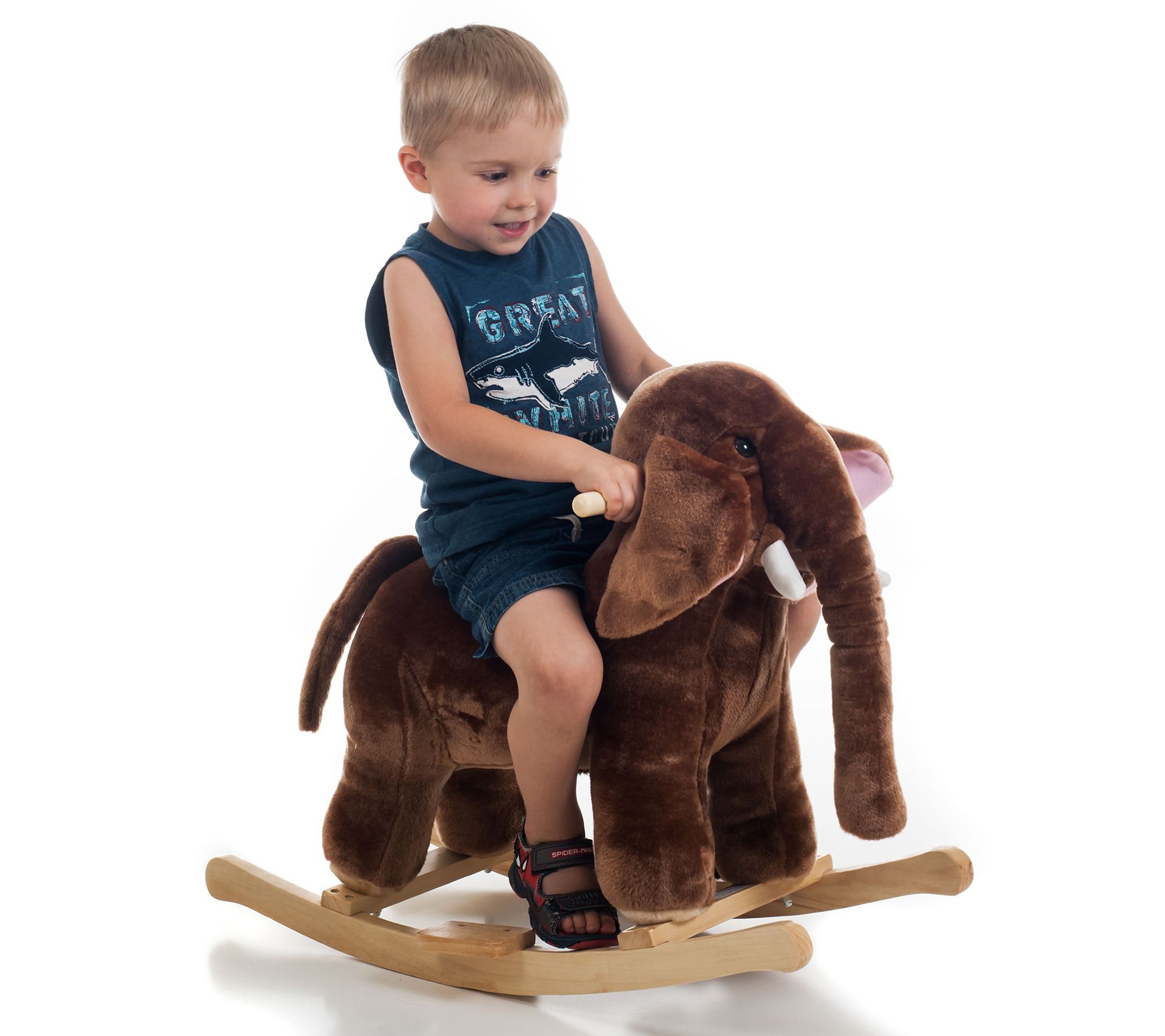 Happy Trails Plush Rocking Mo Mammoth with Sounds - QVC.com