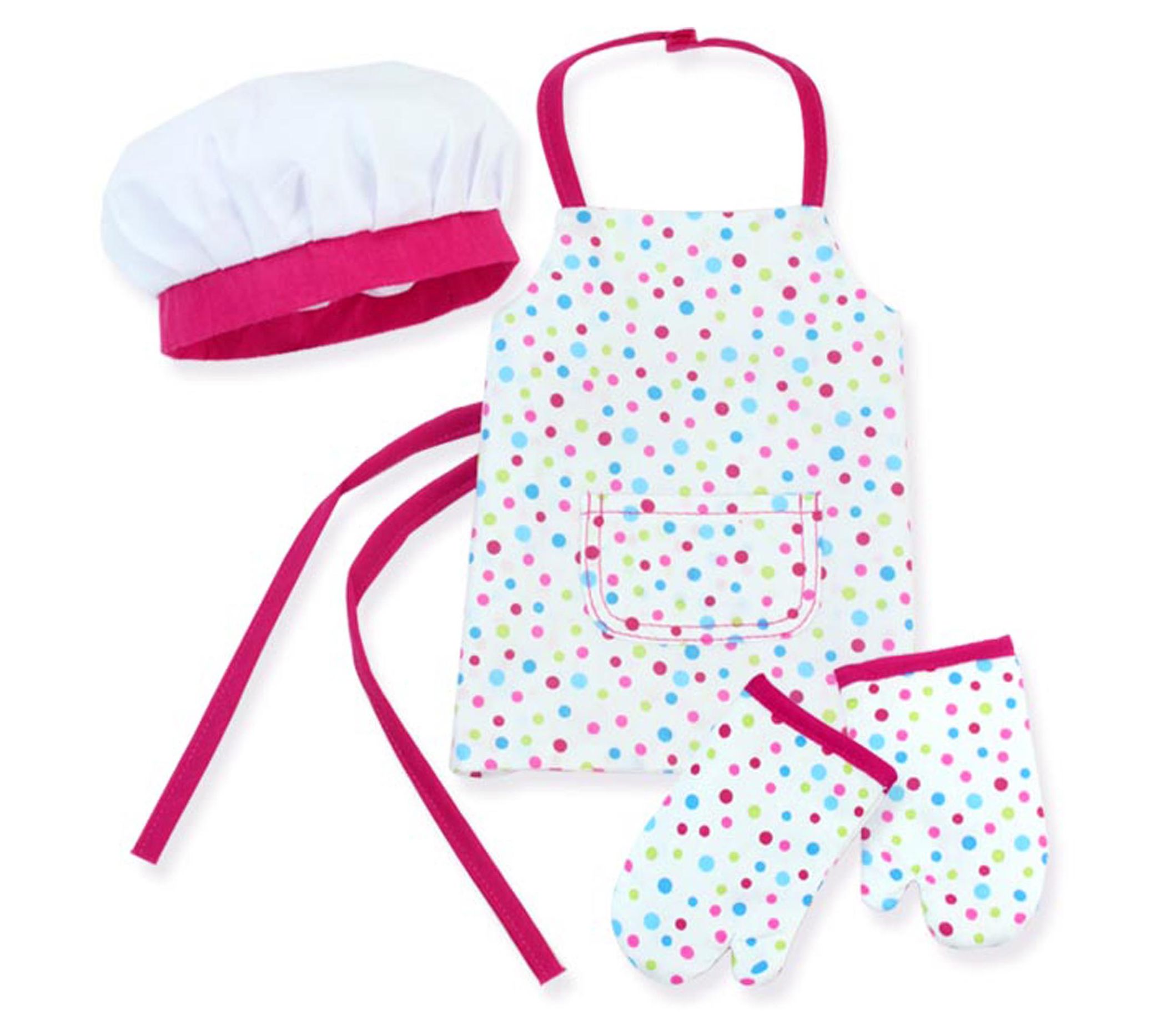 Sophia's 18" Doll Baking Apron, Hat & Mitten Set