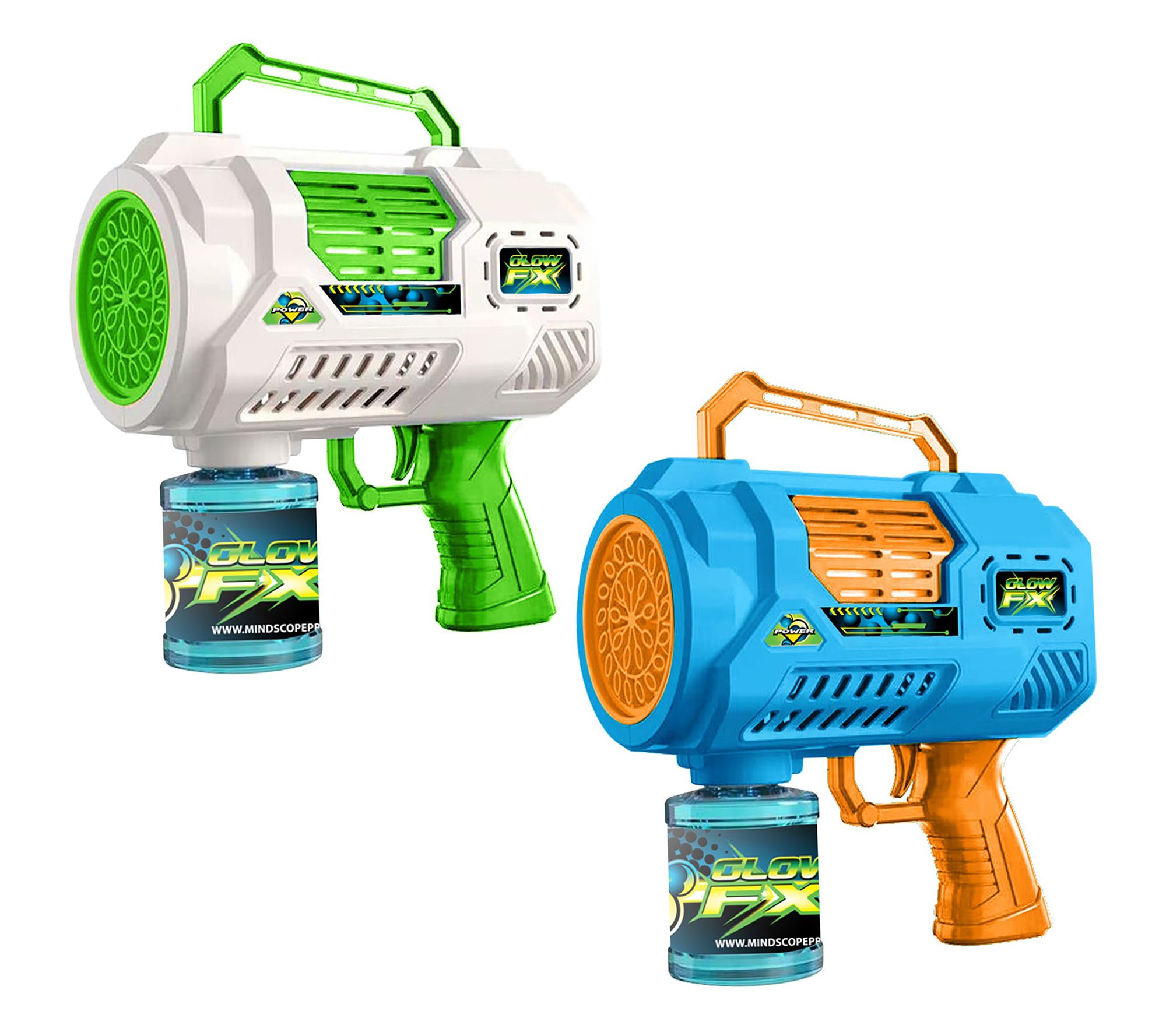 S/2 Large Bubble Shooters w/ Bubble Solution, LED Lights & Handle